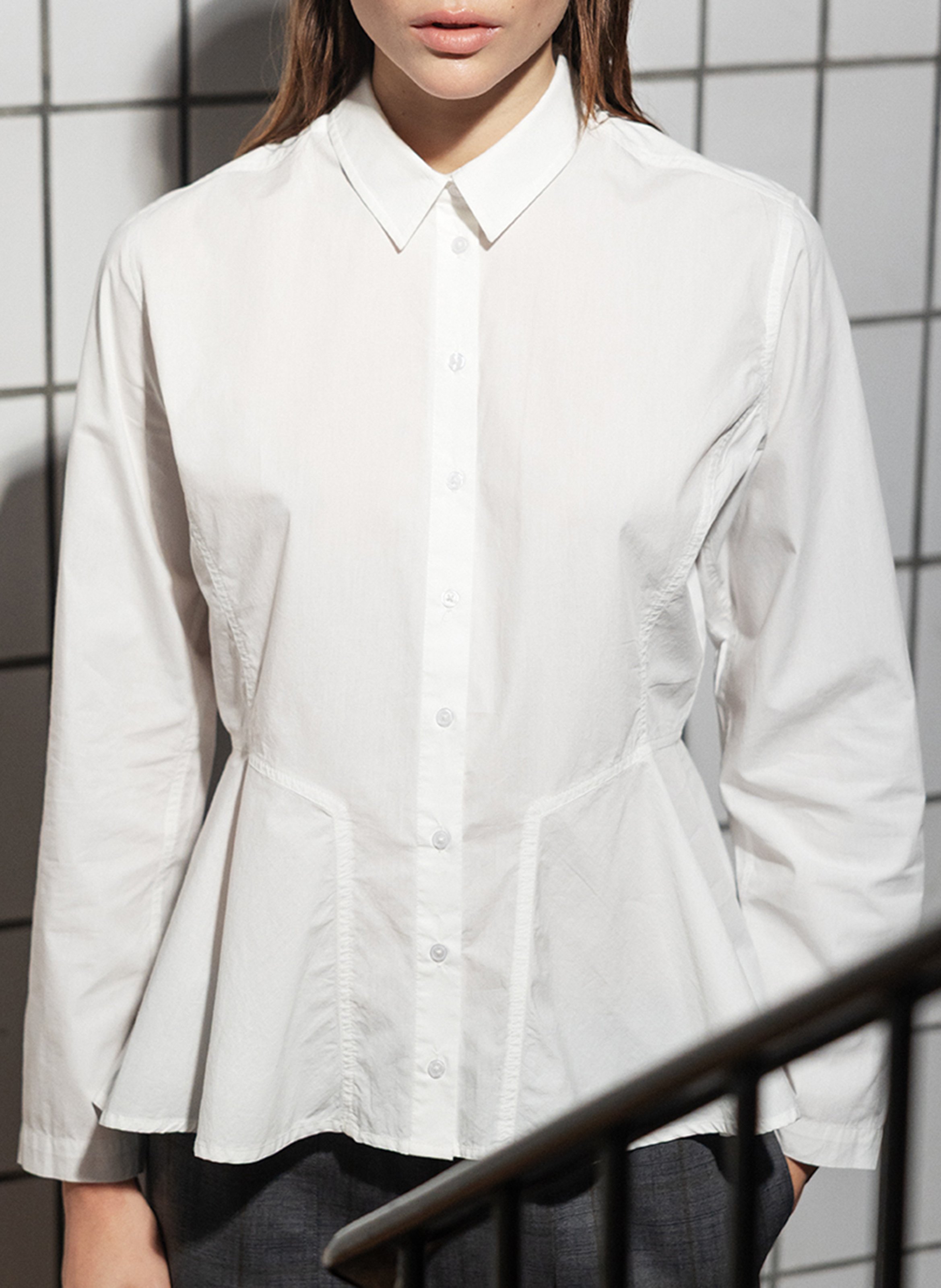 Chemise évasée en coton bio PROJECT-AJ117 Blanc