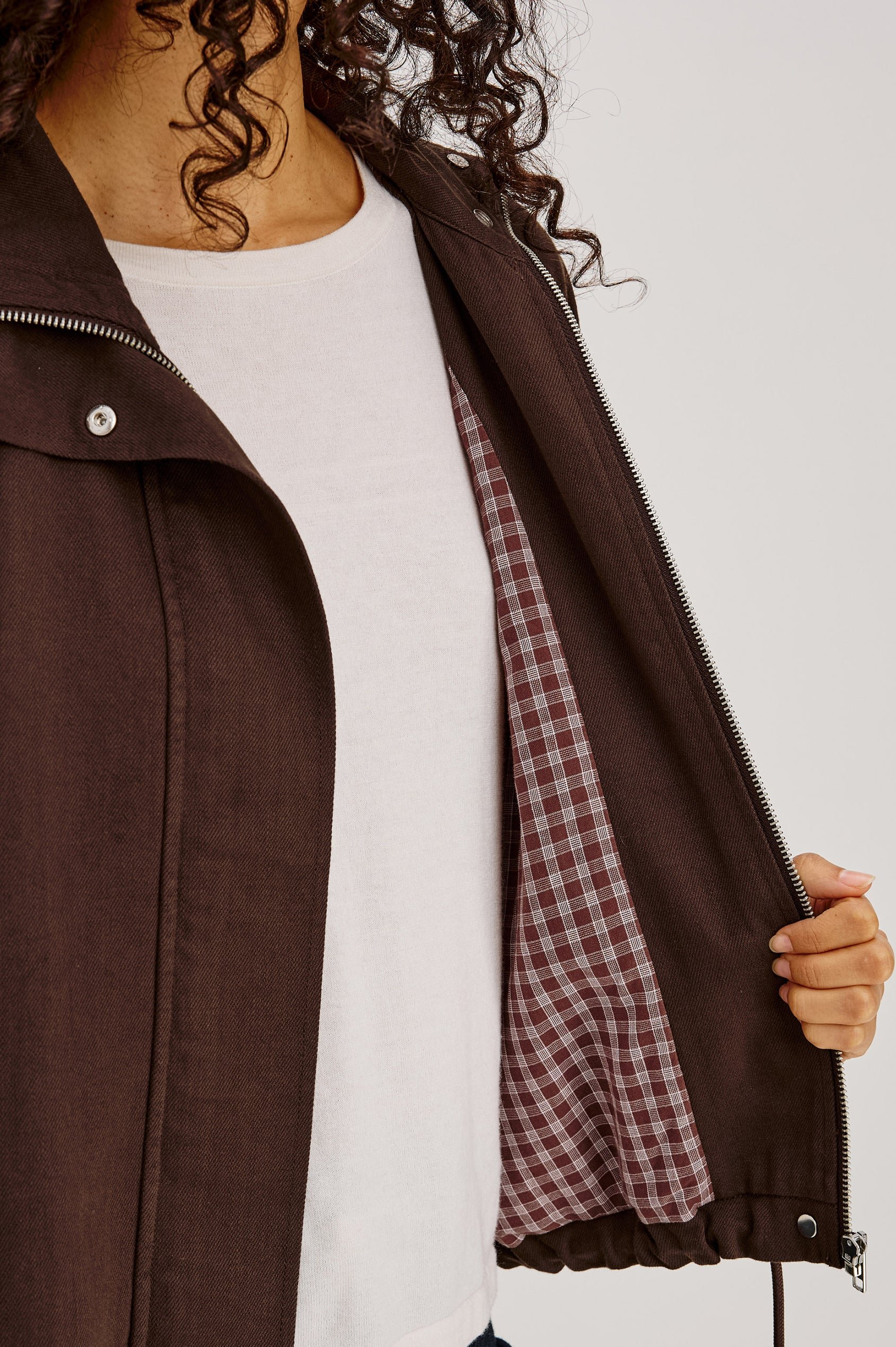 Veste oversize en coton mélangé RAILS Marron