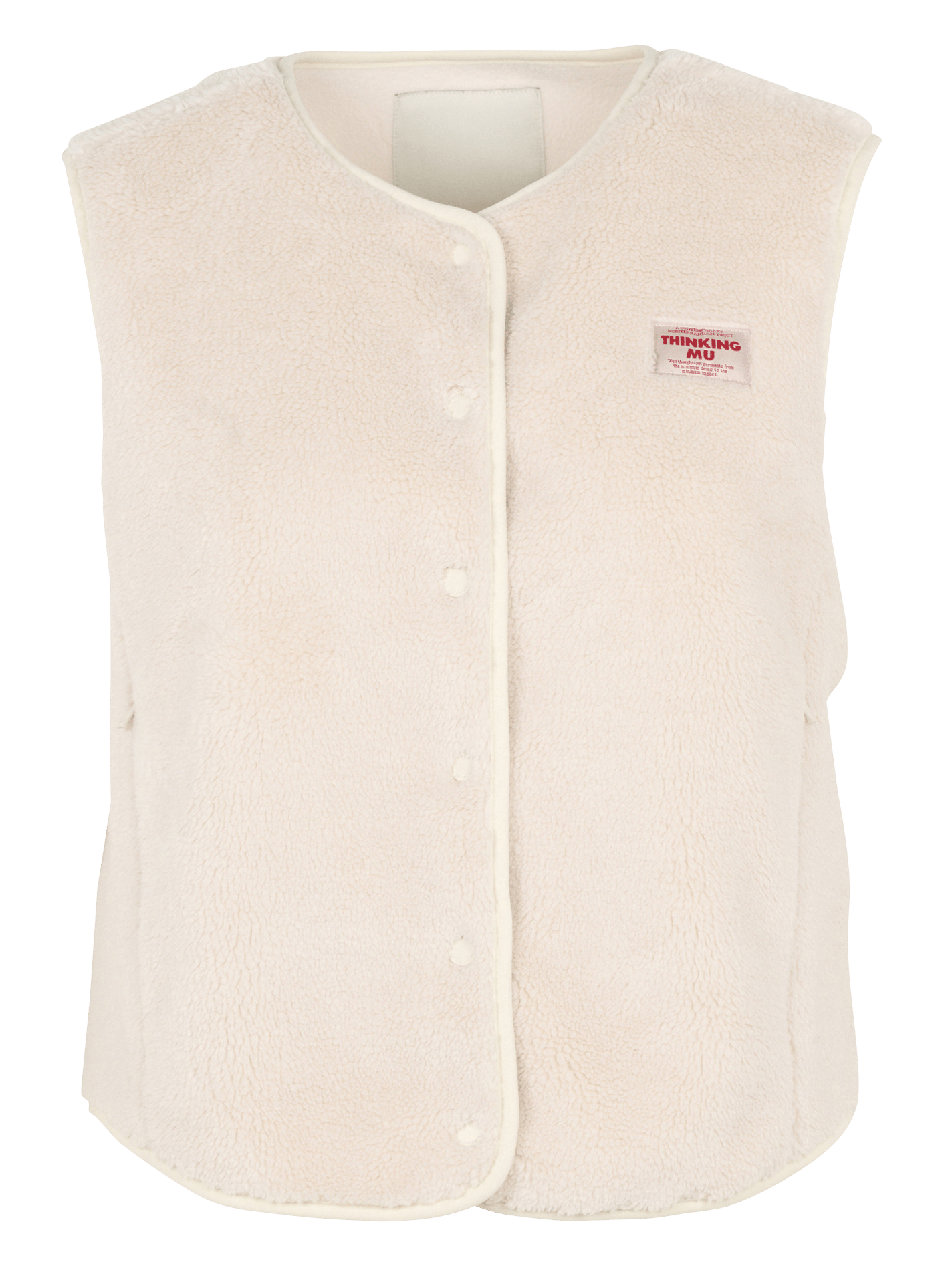 Veste droite sherpa sans manches THINKING MU Beige
