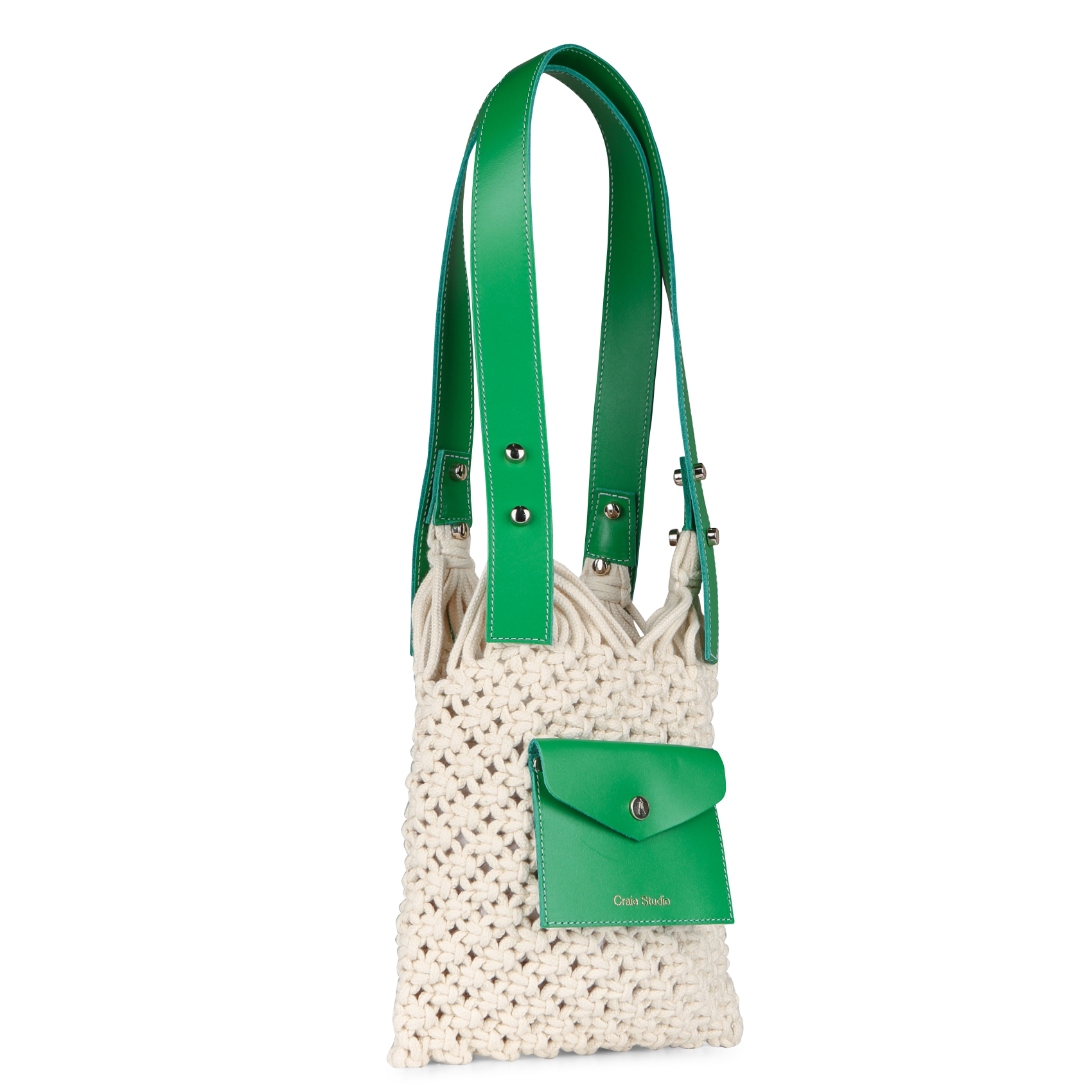 Sac porté épaule macramé en coton mélangé CRAIE STUDIO Vert