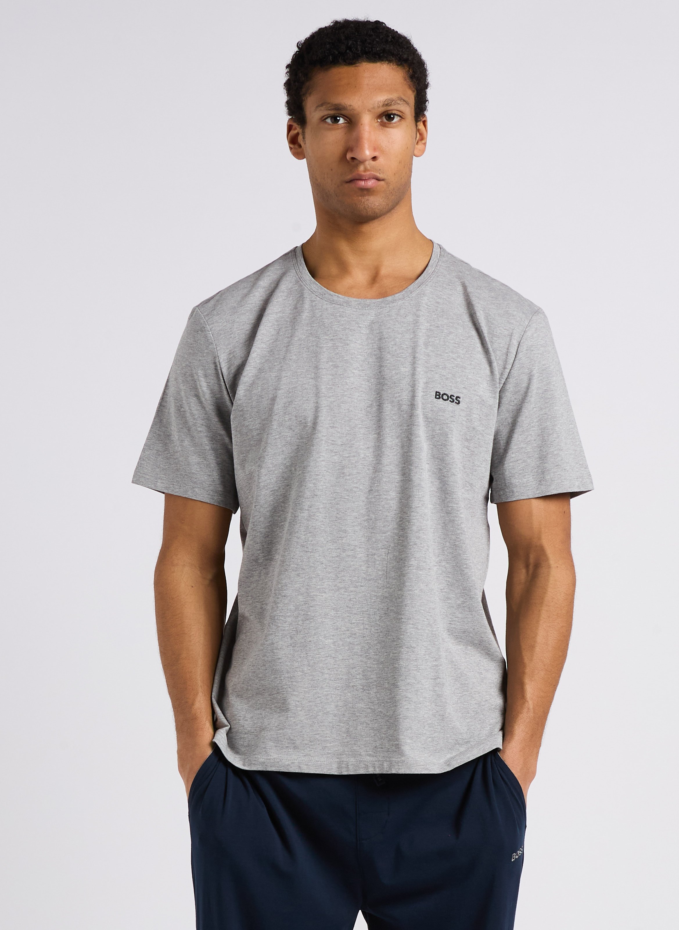 Round-neck cotton-blend T-shirt BOSS