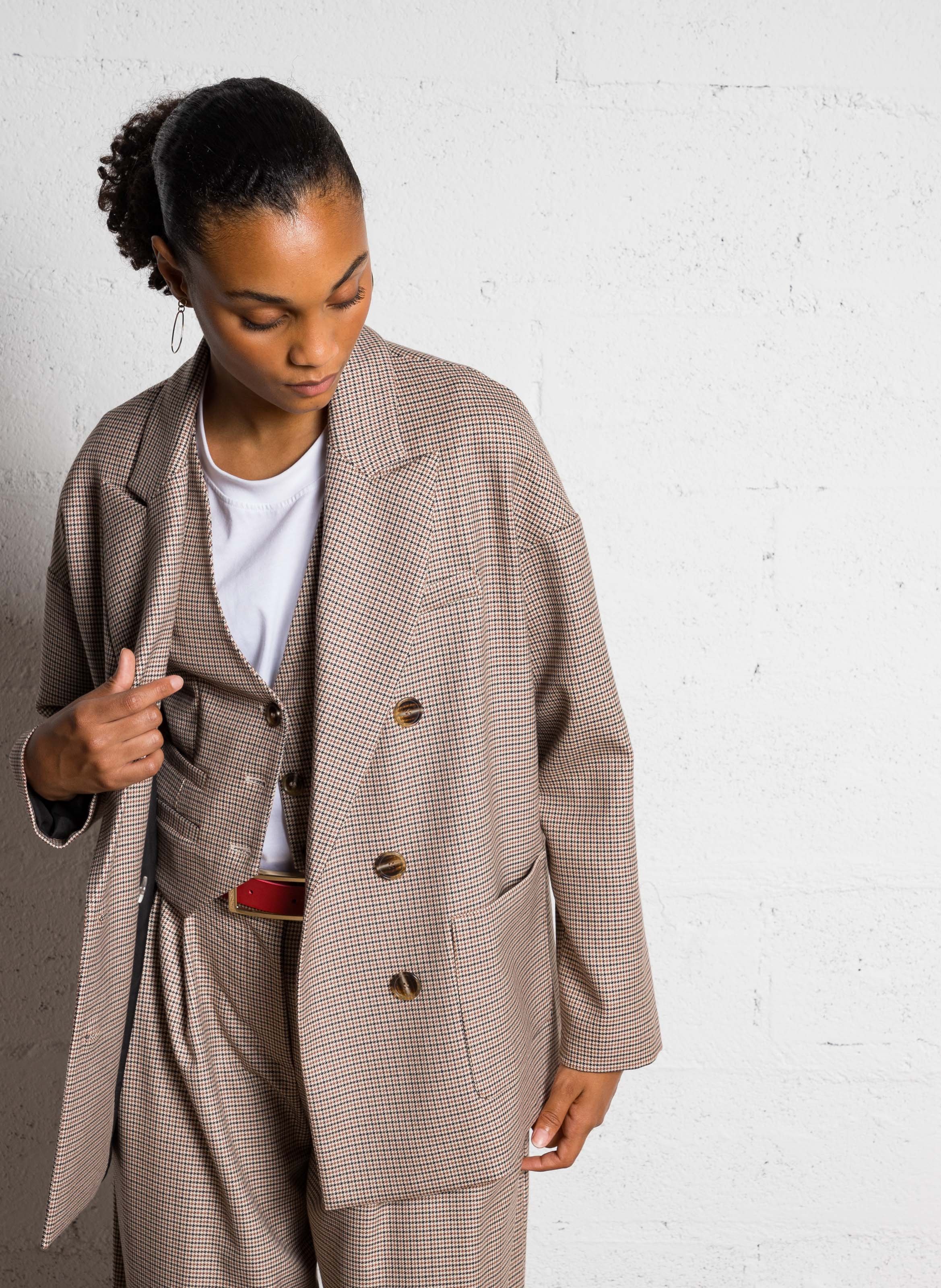 Oversized printed blazer IMPERIAL Beige