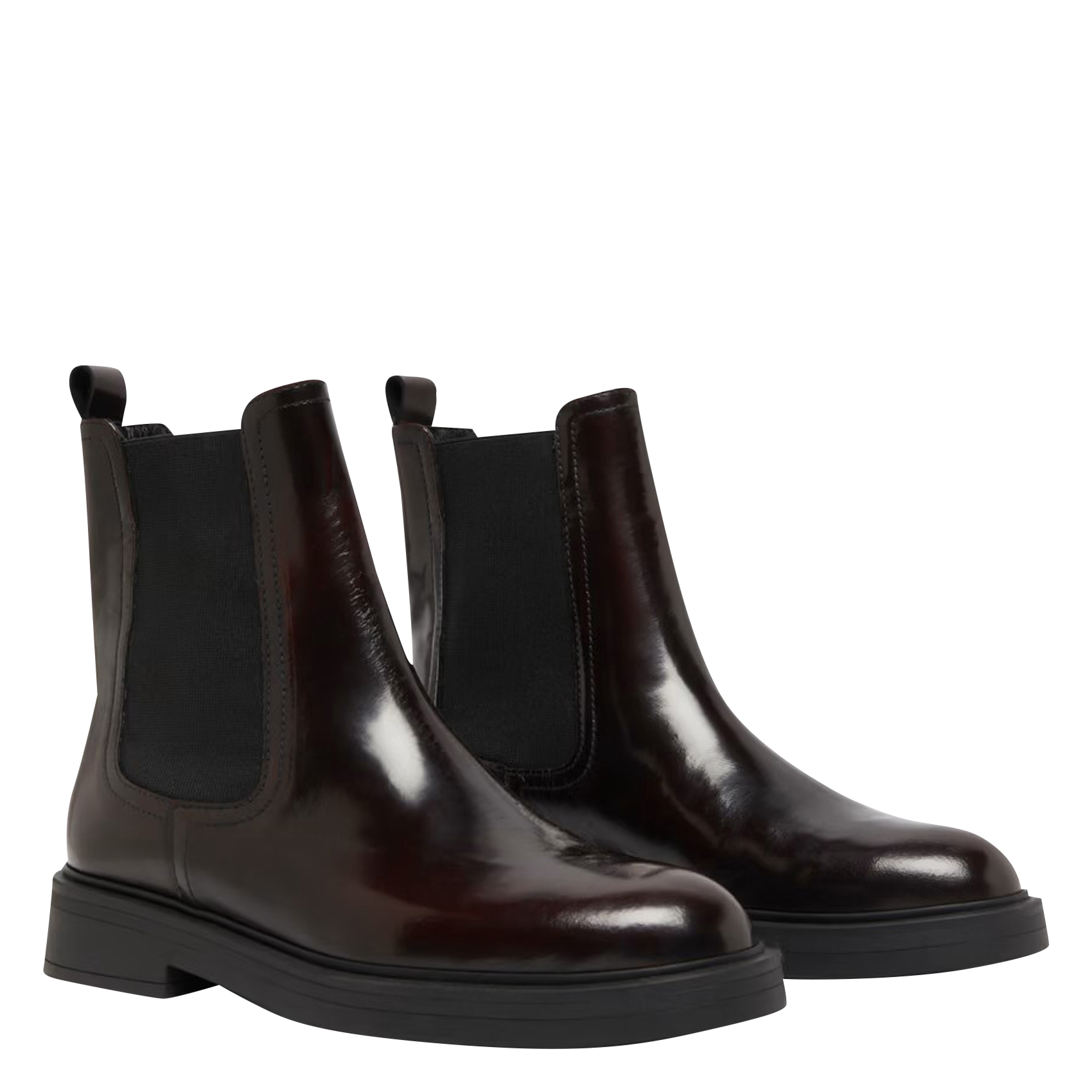 Stiefel aus glänzendem Leder mit runder Zehenkappe JONAK Rot