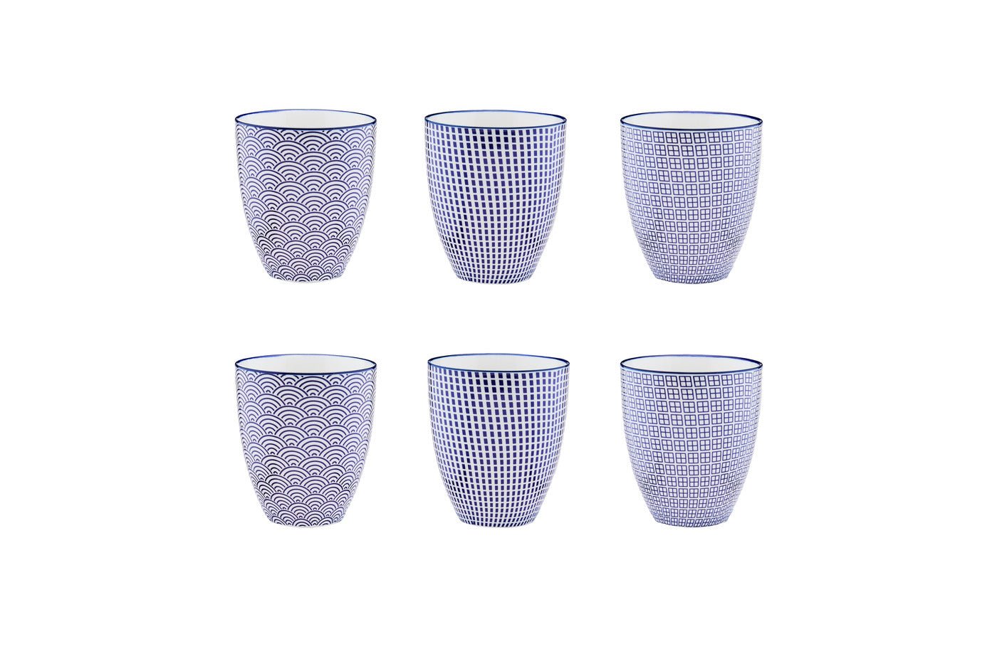 Pattern 30 cl mug - 6 pieces - dark blue BJORN Blue