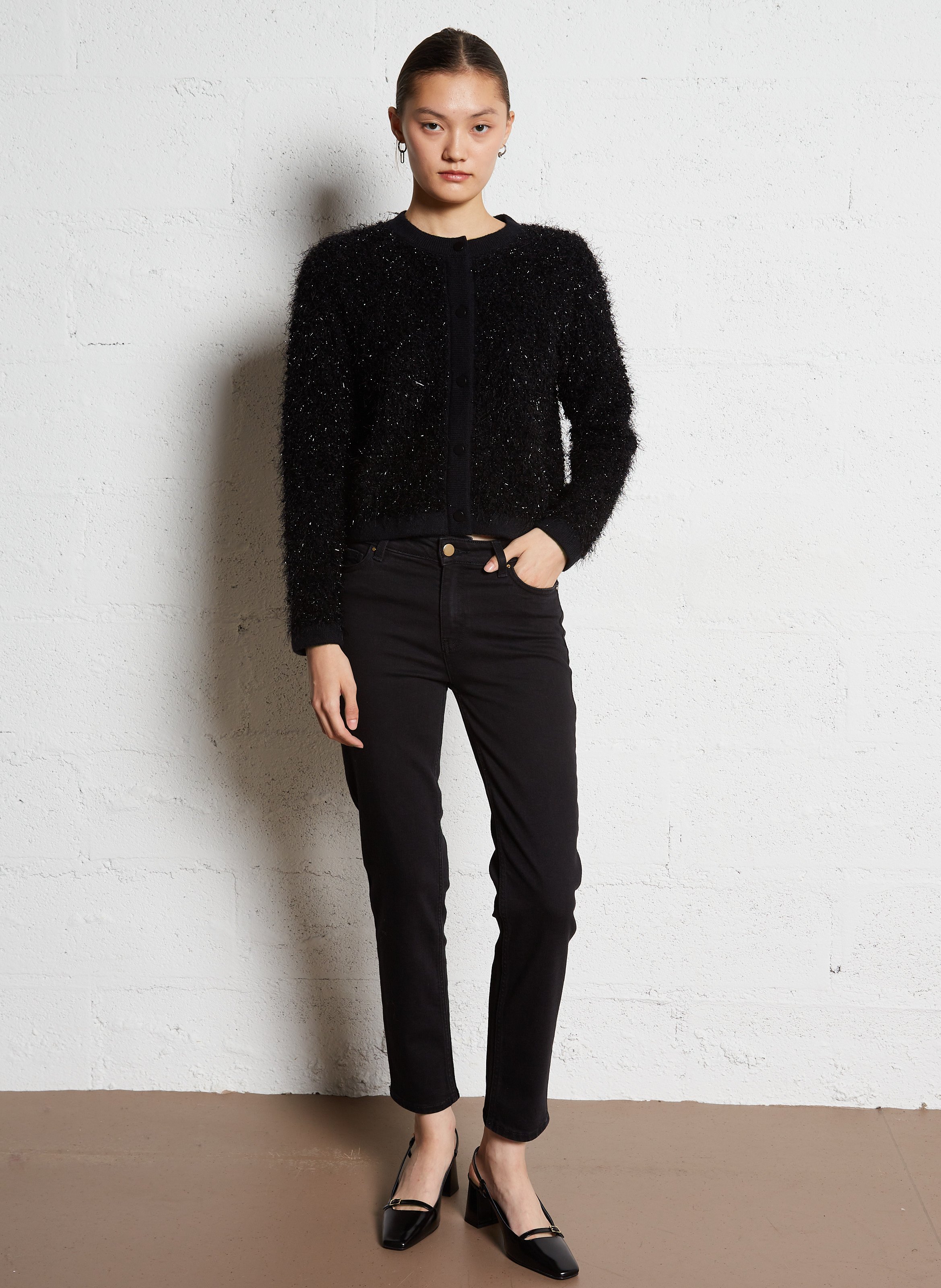 Slim-fit cotton blend jeans MAISON 123 Black