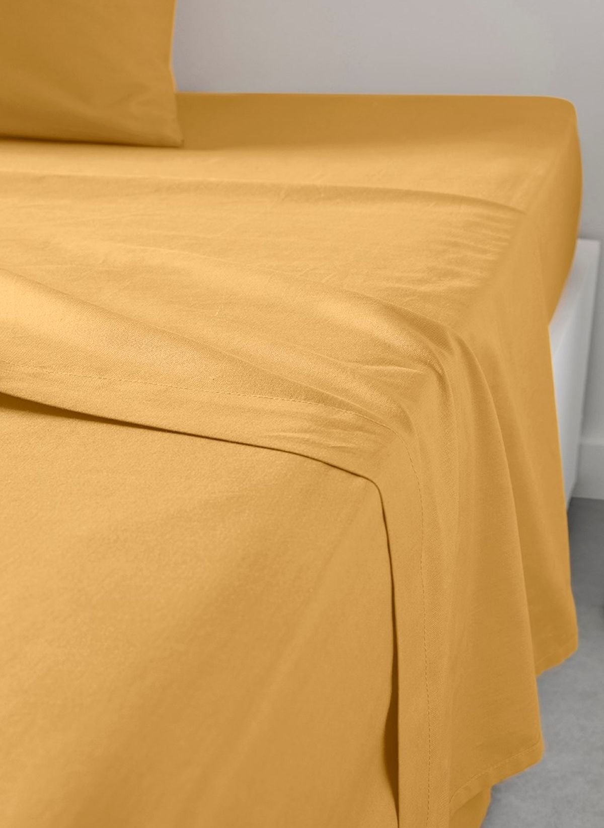 Flat sheet for bed in plain cotton TODAY LINGE DE MAISON Yellow