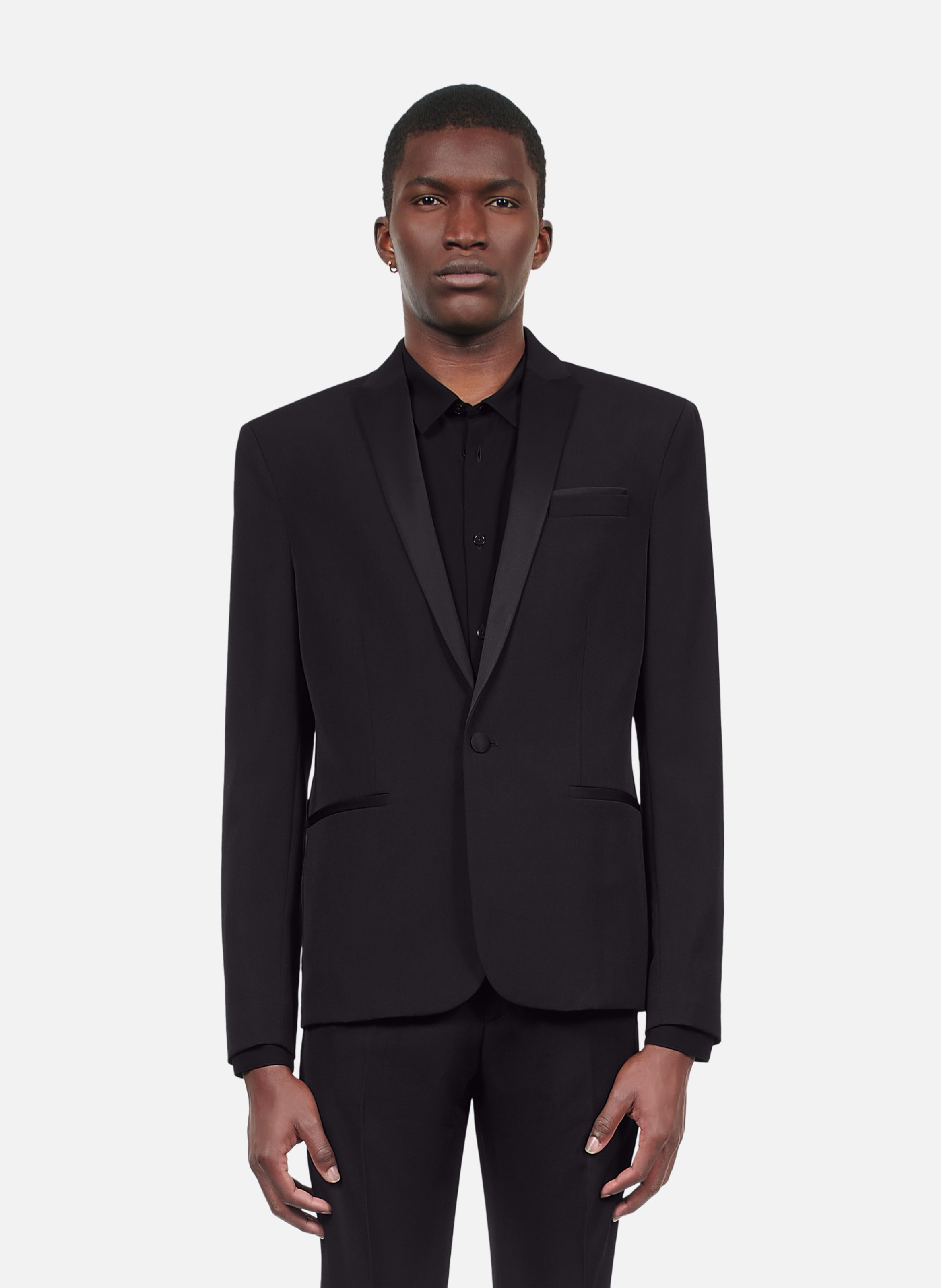Fitted tuxedo jacket with satin details THE KOOPLES Black