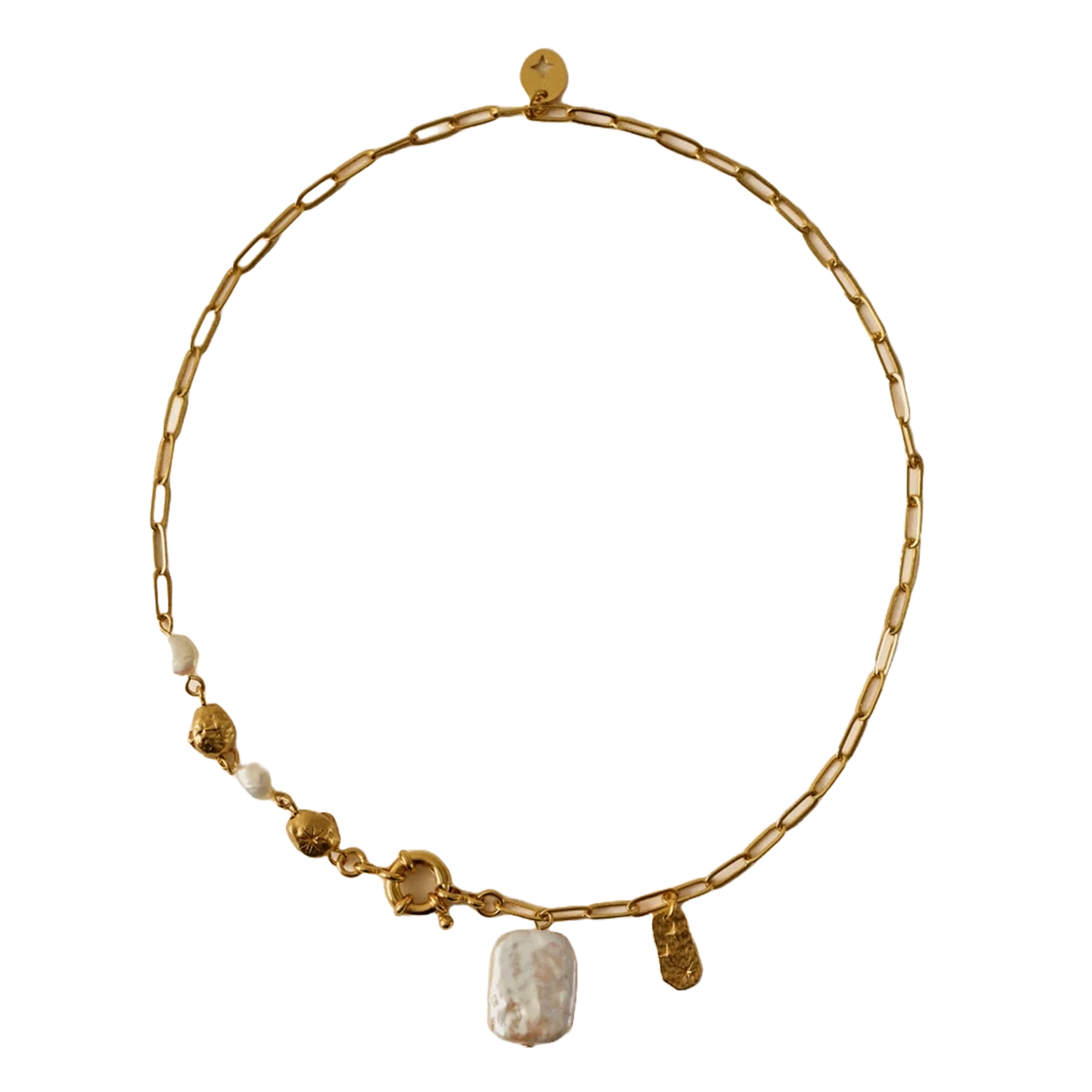 Mixed recycled brass necklace SESSUN Golden