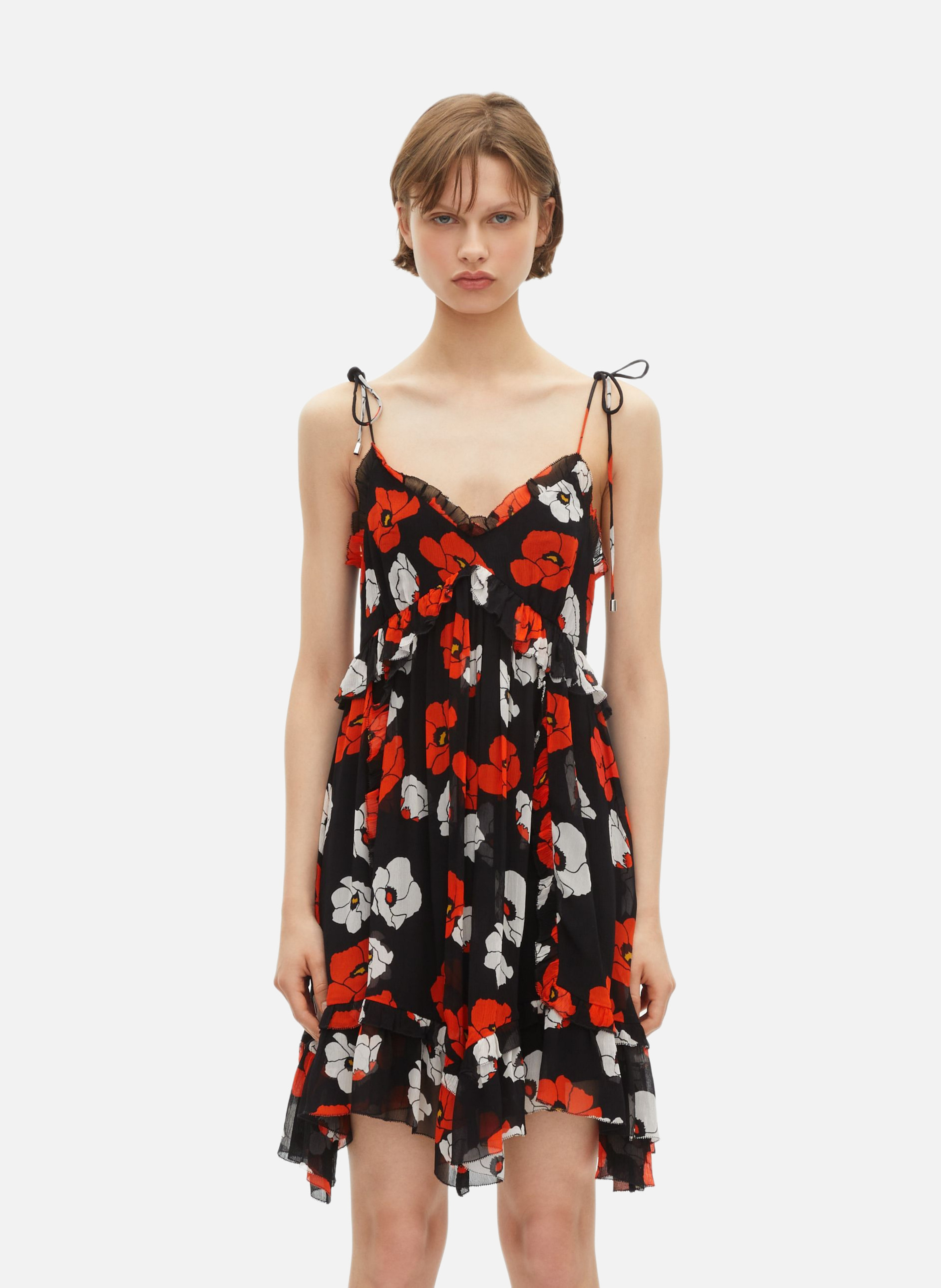 Short floral print dress THE KOOPLES Black