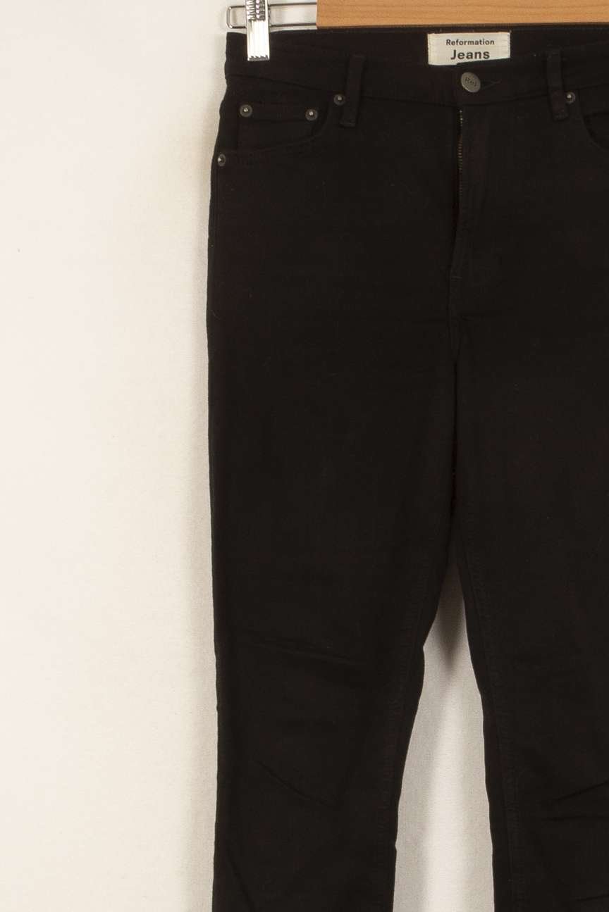Cropped slim jeans with studs REFORMATION - Seconde Main Black
