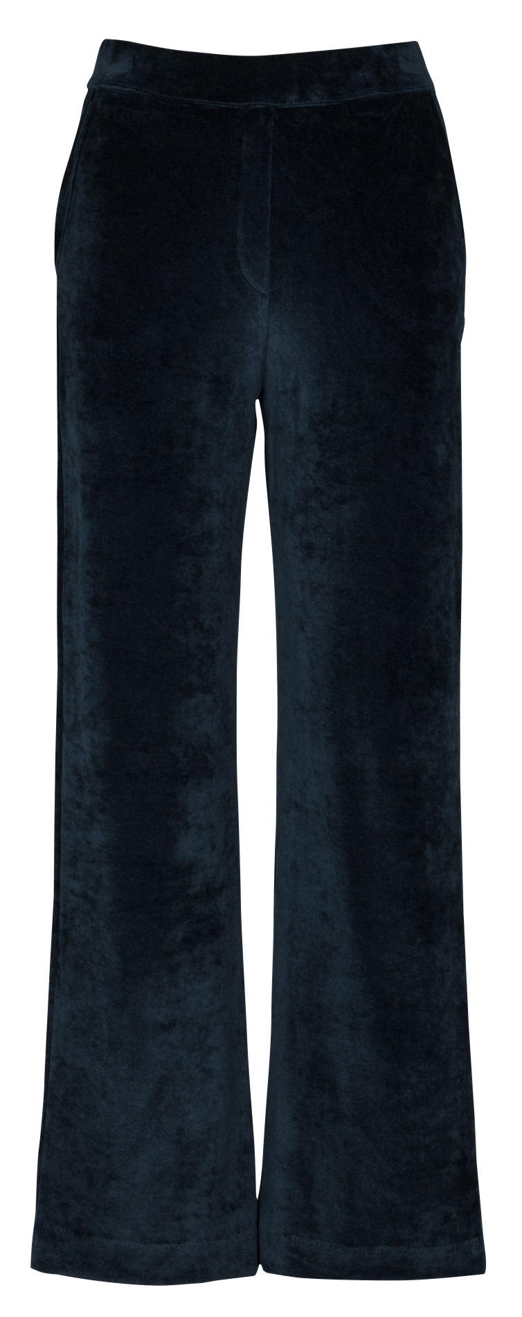 Straight velvet trousers in plain color MAJESTIC FILATURES Blue
