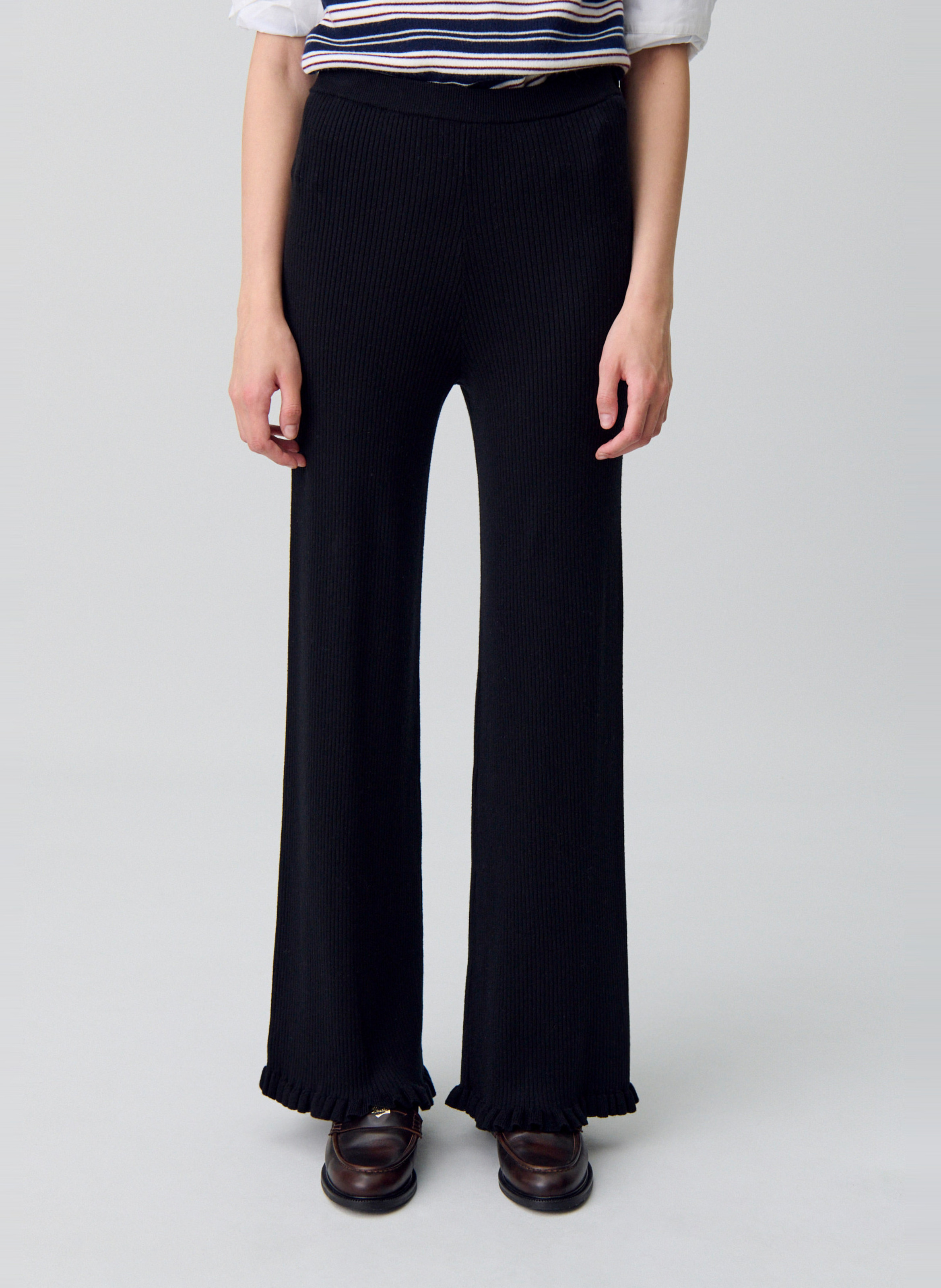 Flare knit pants CLAUDIE PIERLOT Black