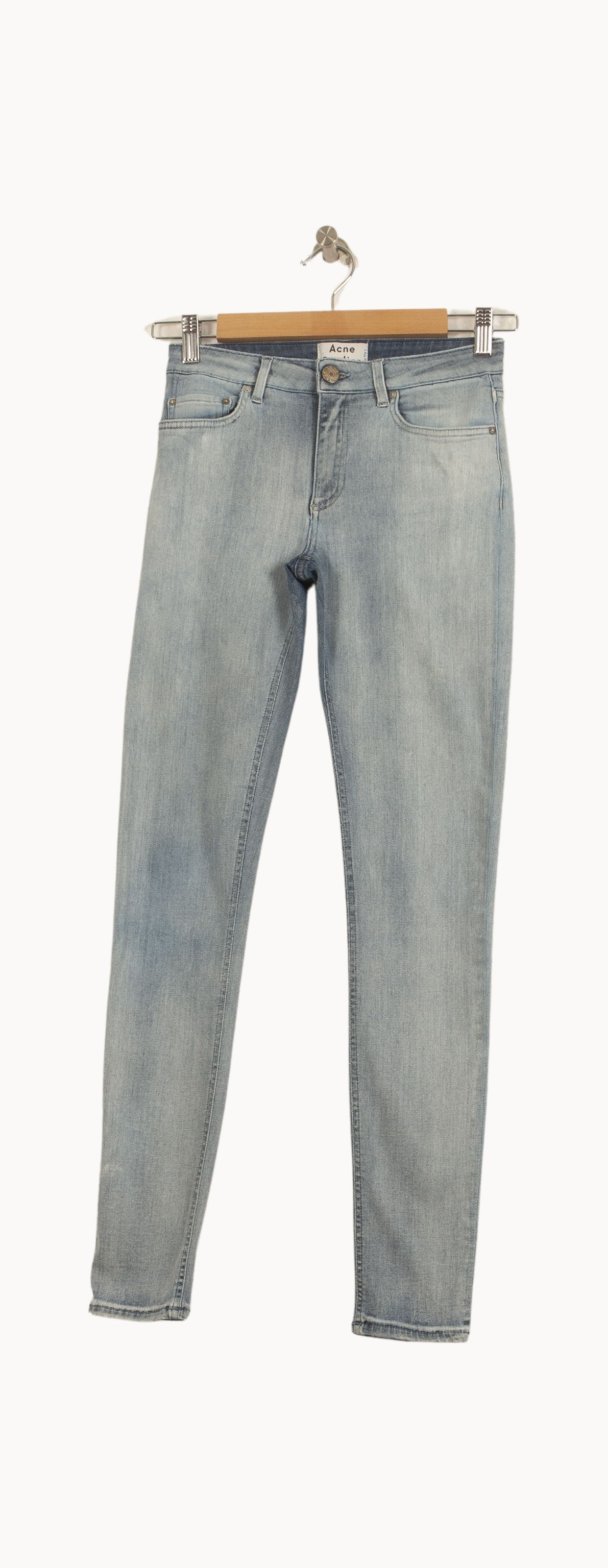 Cropped slim jeans with studs ACNE STUDIOS - Seconde Main Blue
