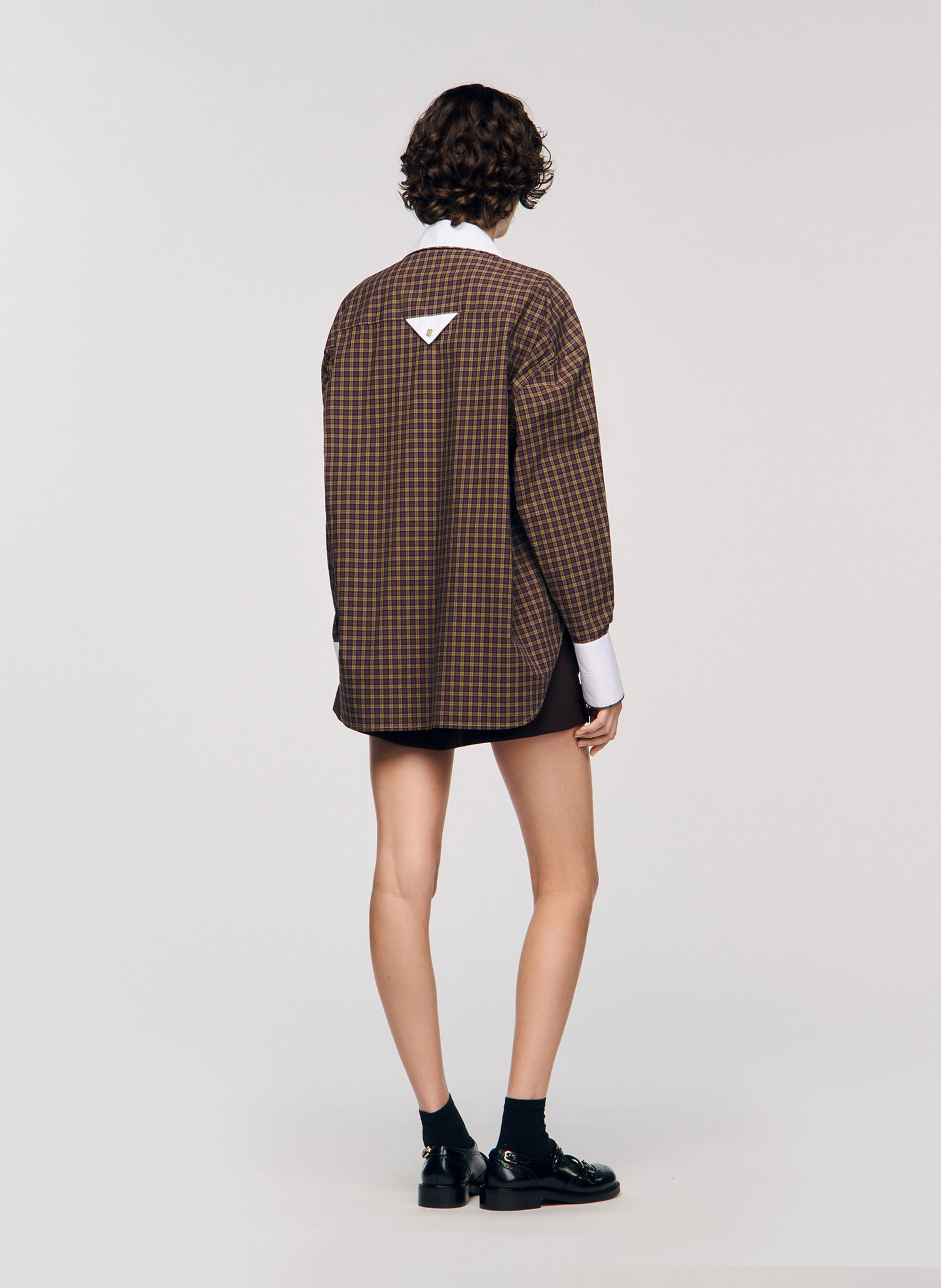 Checked shirt with classic collar SANDRO Red