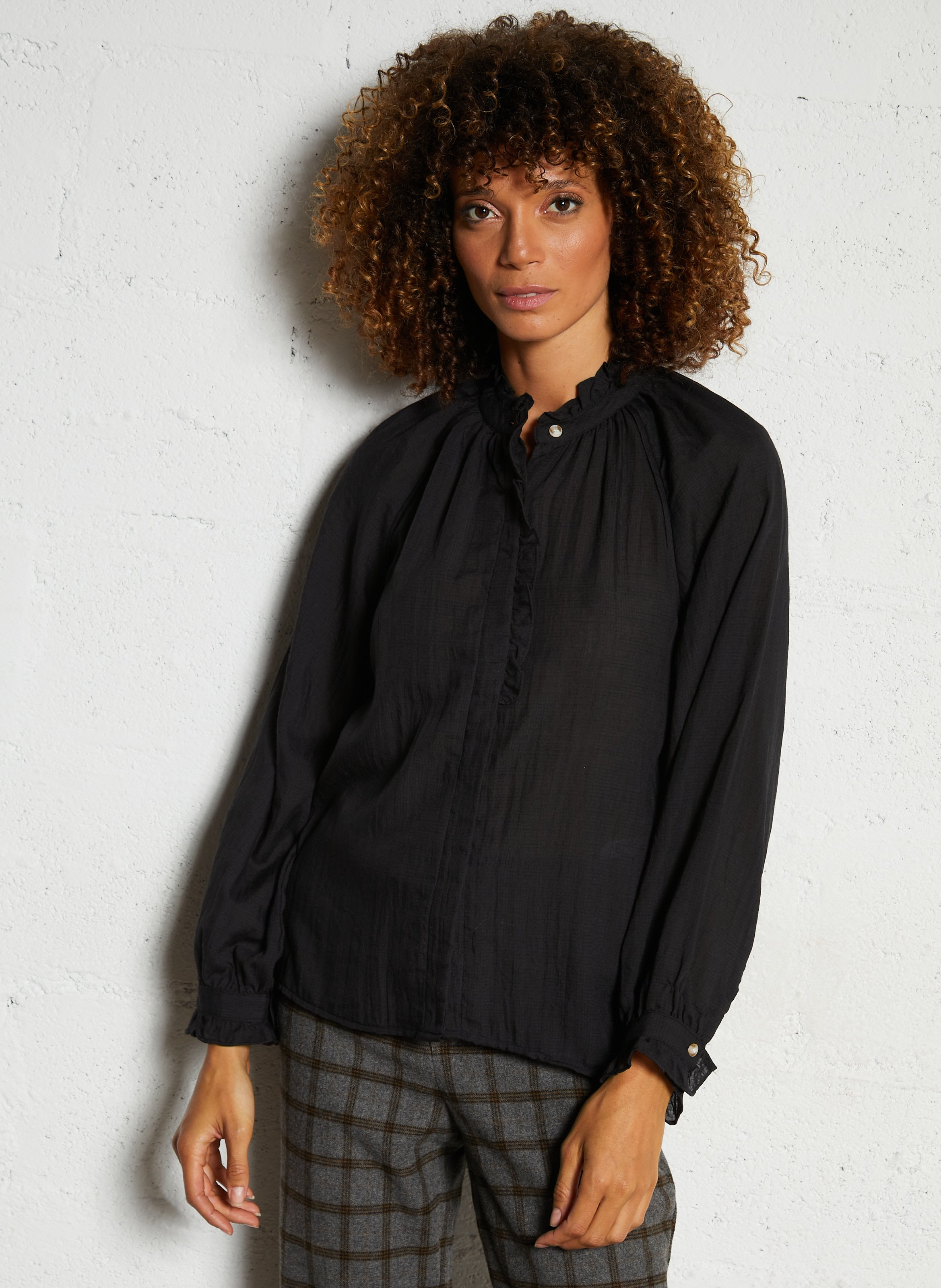 Chemise col victorien SEE U SOON Noir