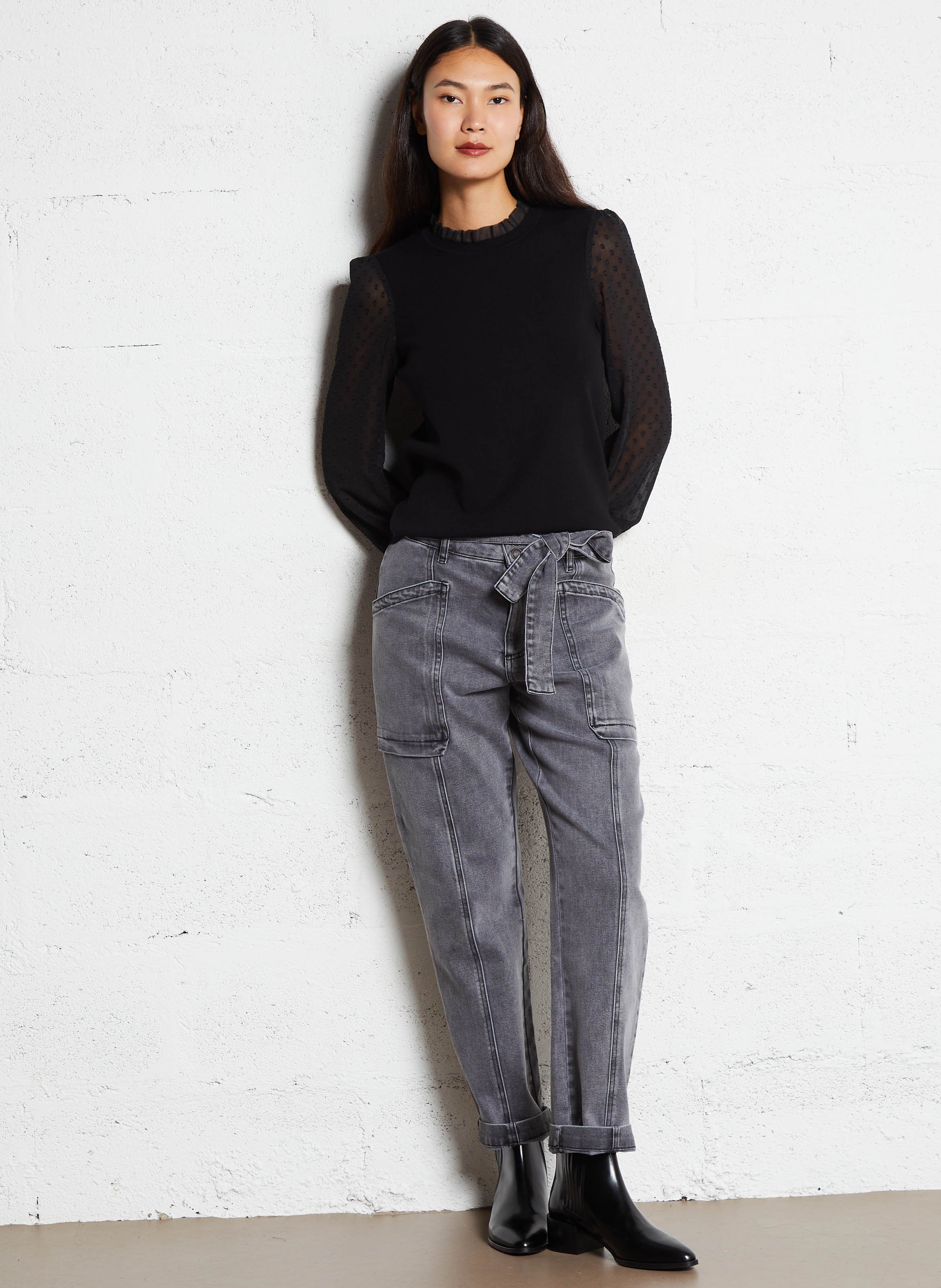 Ipolit - Pullover aus Materialmix IKKS Schwarz