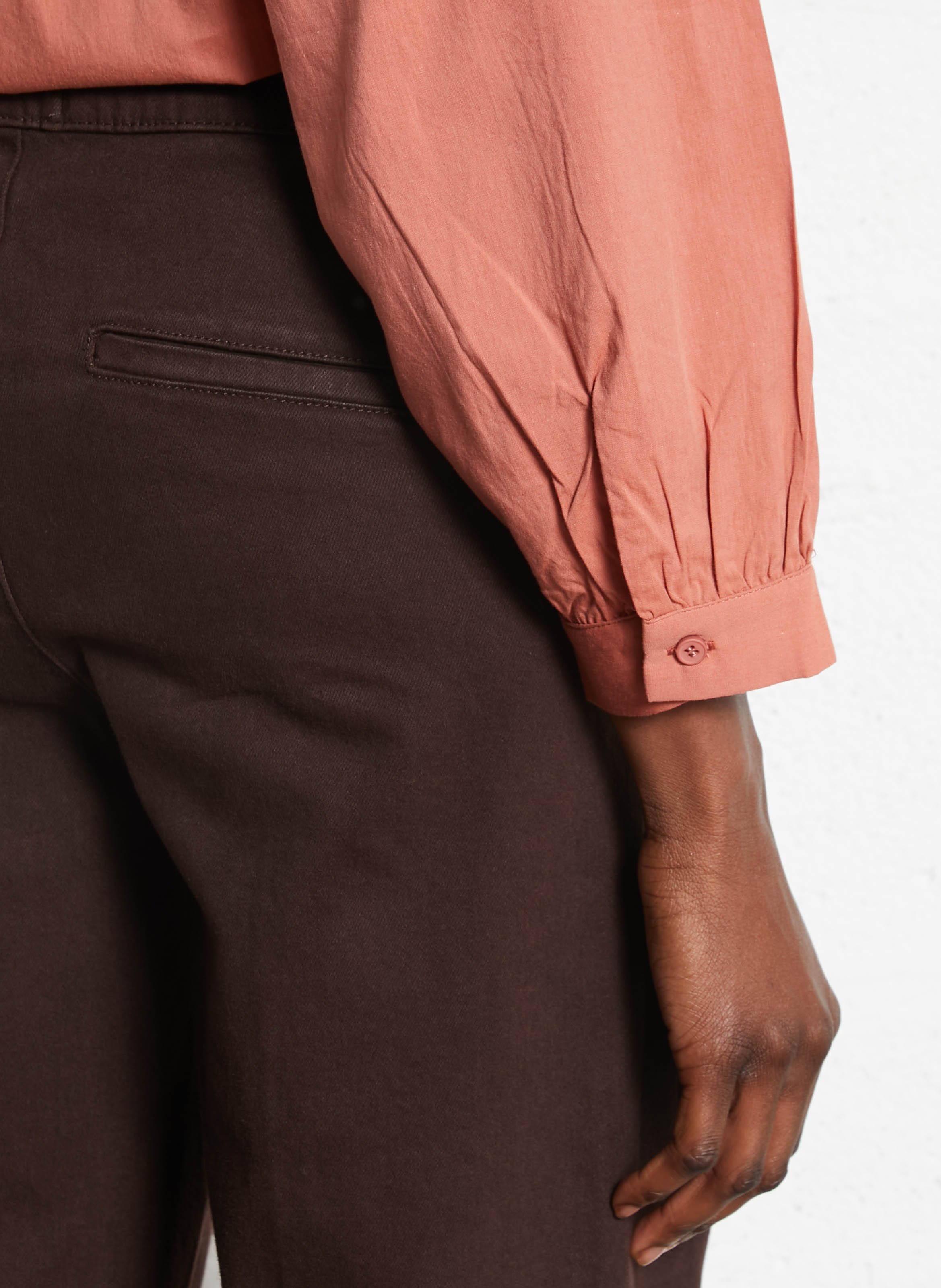 Wide-leg stretch cotton sailor-style jeans MAISON 123 Brown