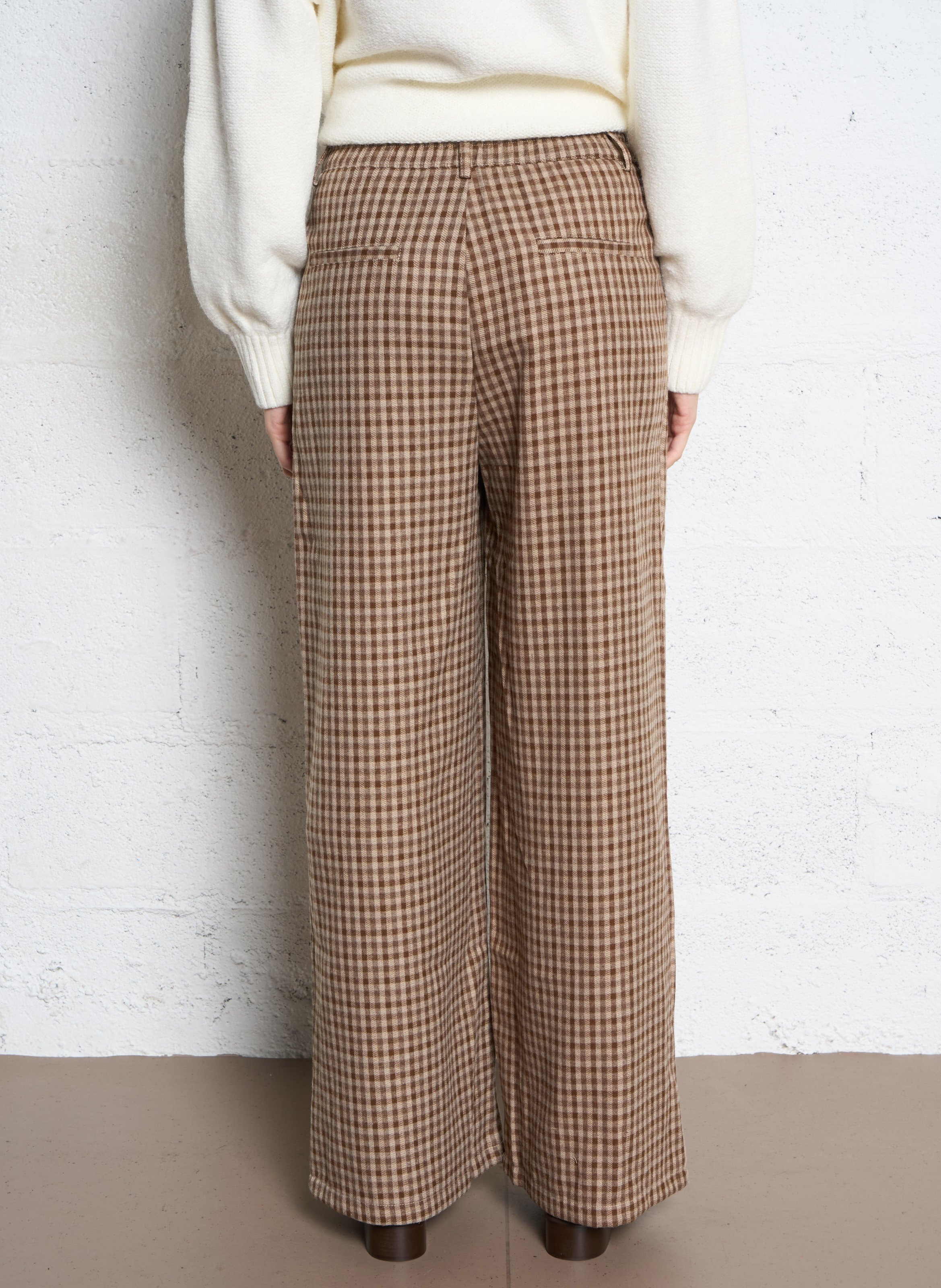 Gerade geschnittene Karohose THE KORNER Braun