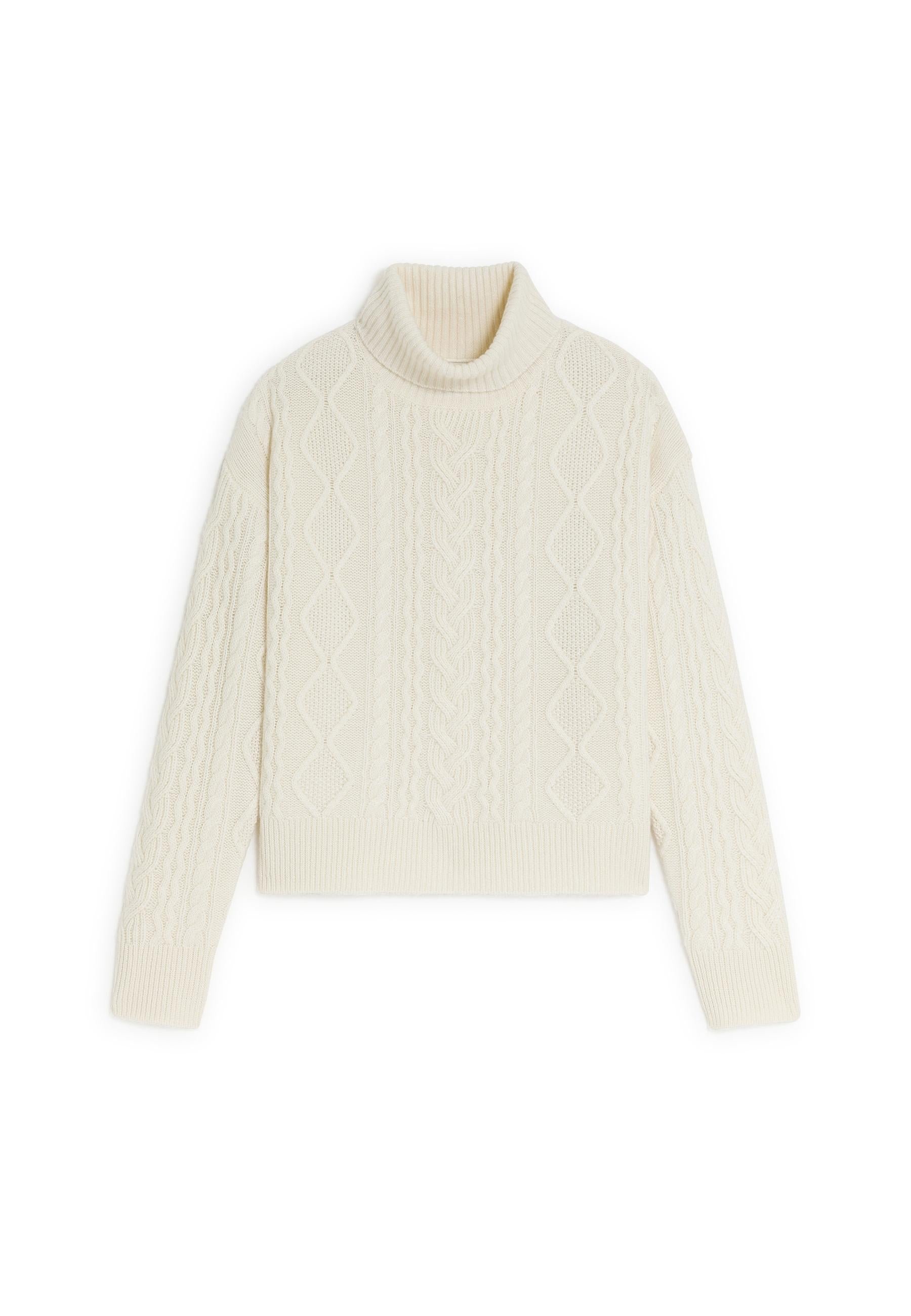 Twisted Cashmere Turtleneck Sweater RODIER White