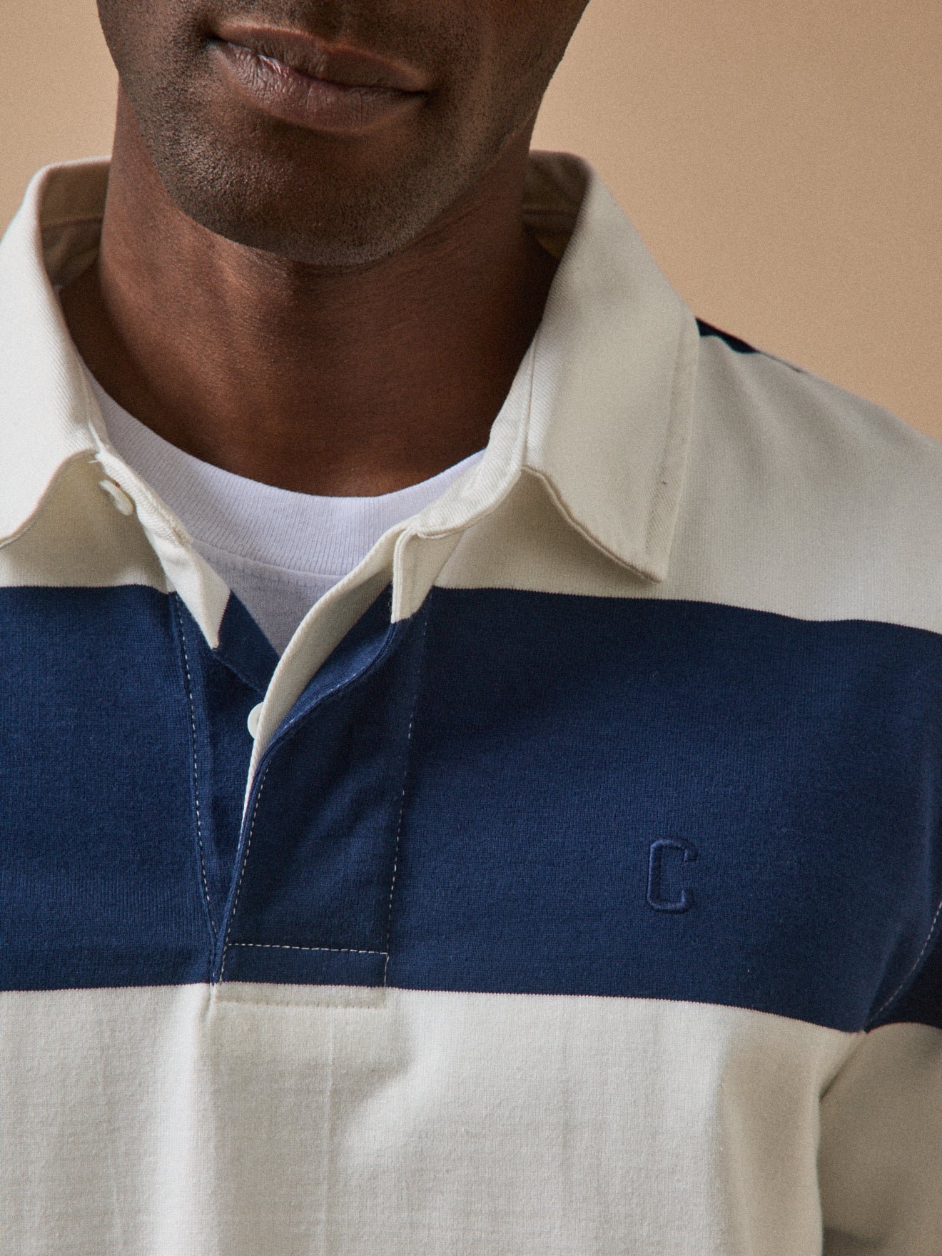 Organic cotton striped polo CYRILLUS Blue