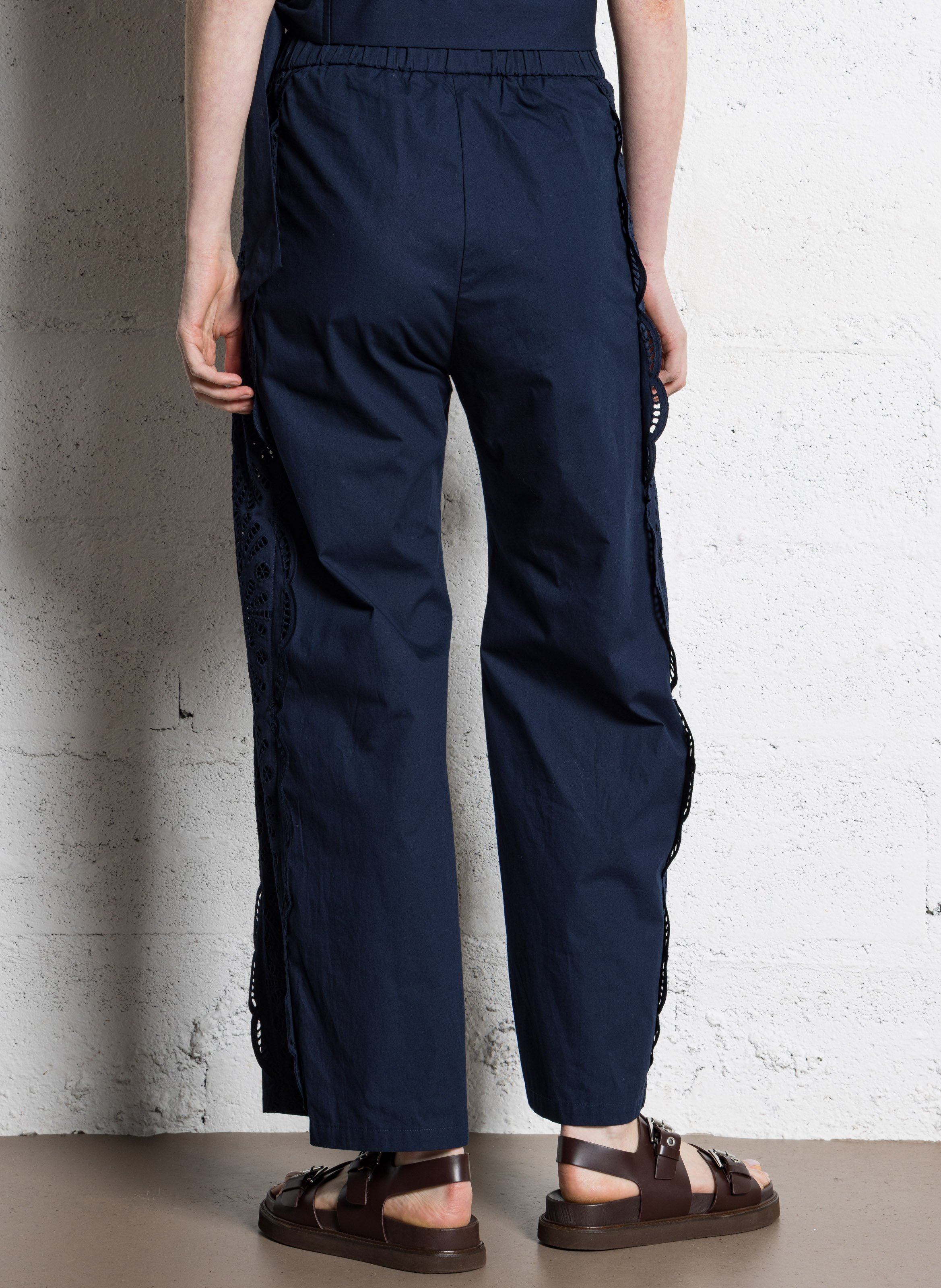 Pantalon droit en coton bio SUNCOO Bleu