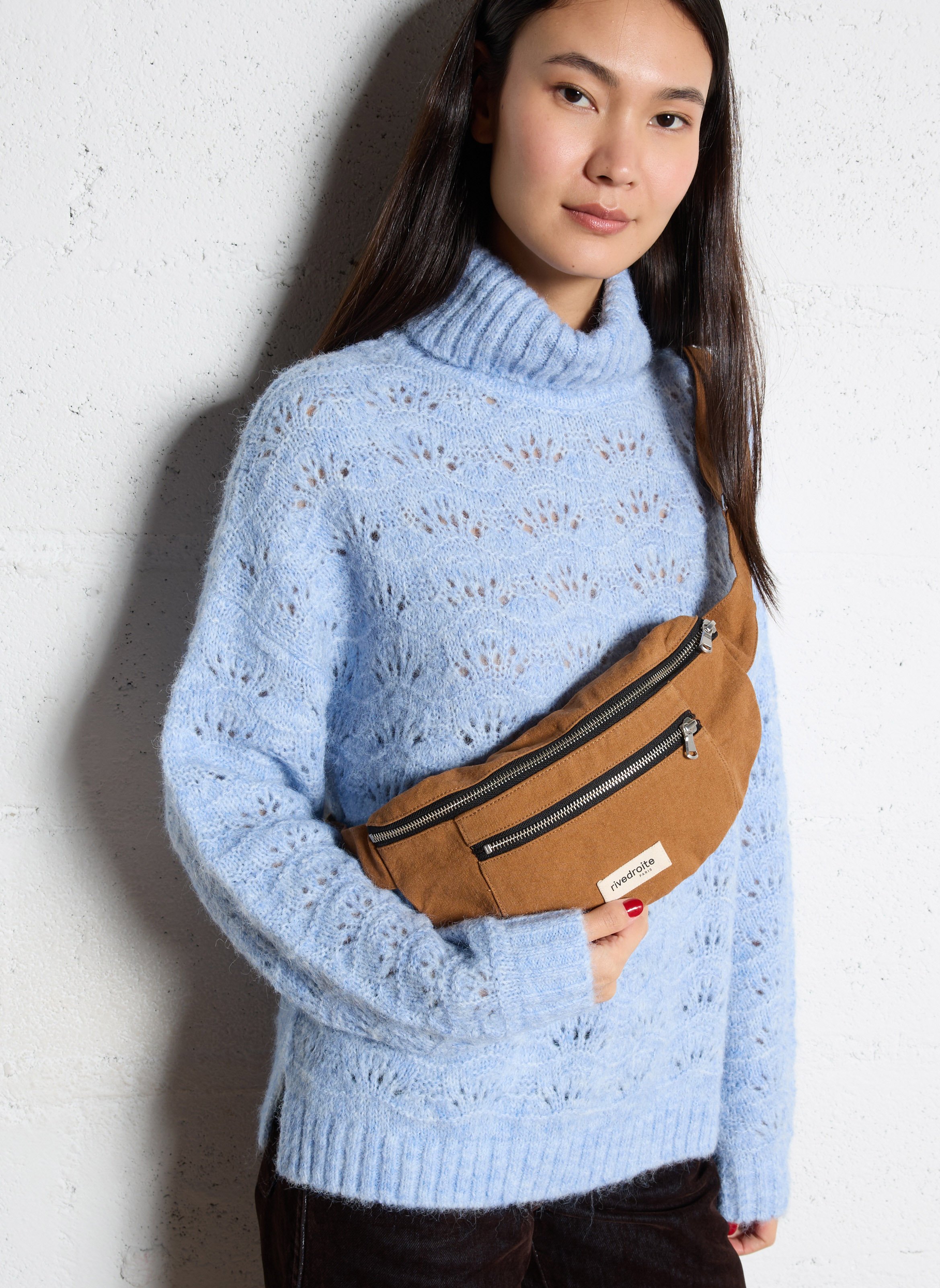 Pull oversize col roulé - Look 1