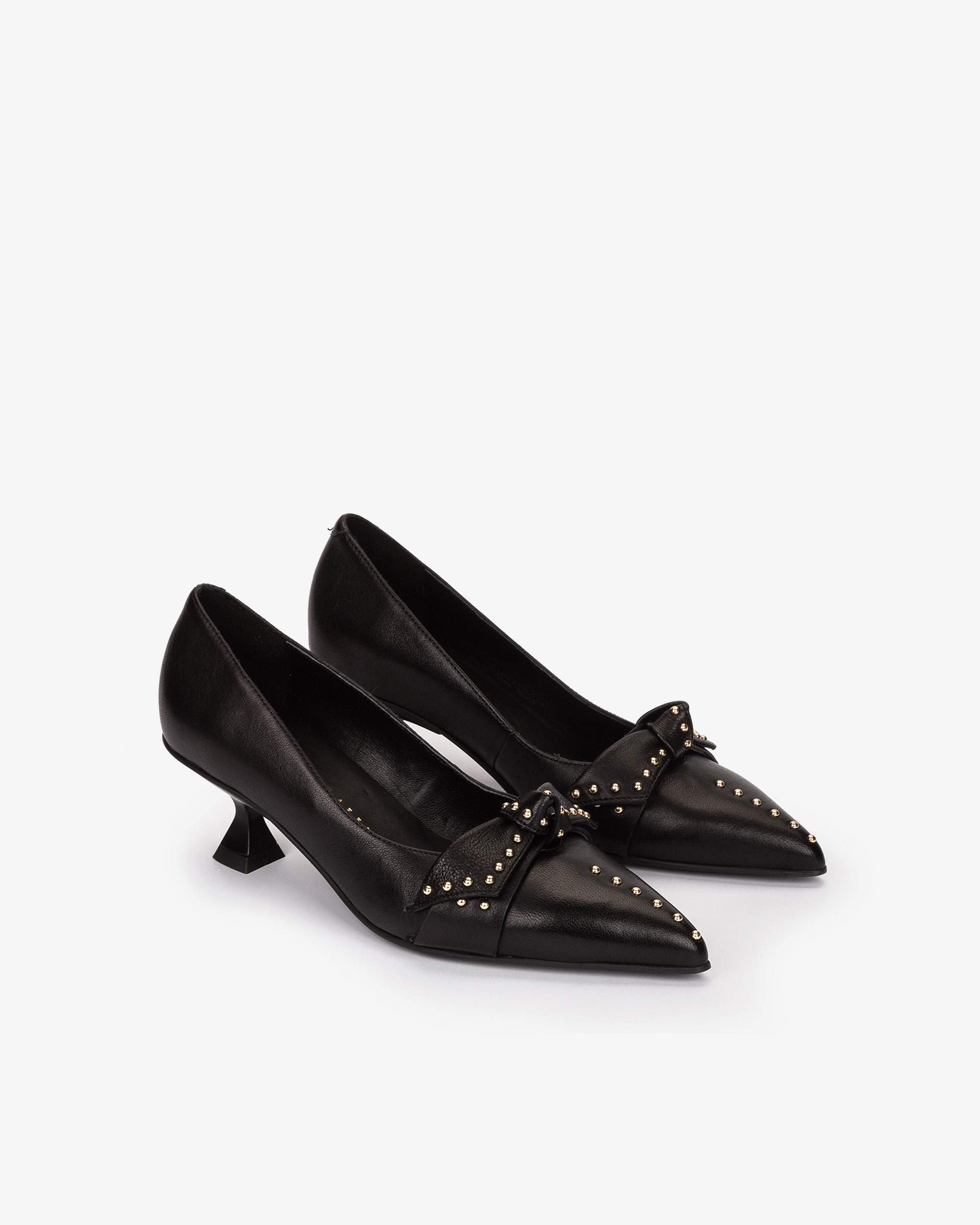 Black leather pumps with ornamentations PEDRO MIRALLES Black