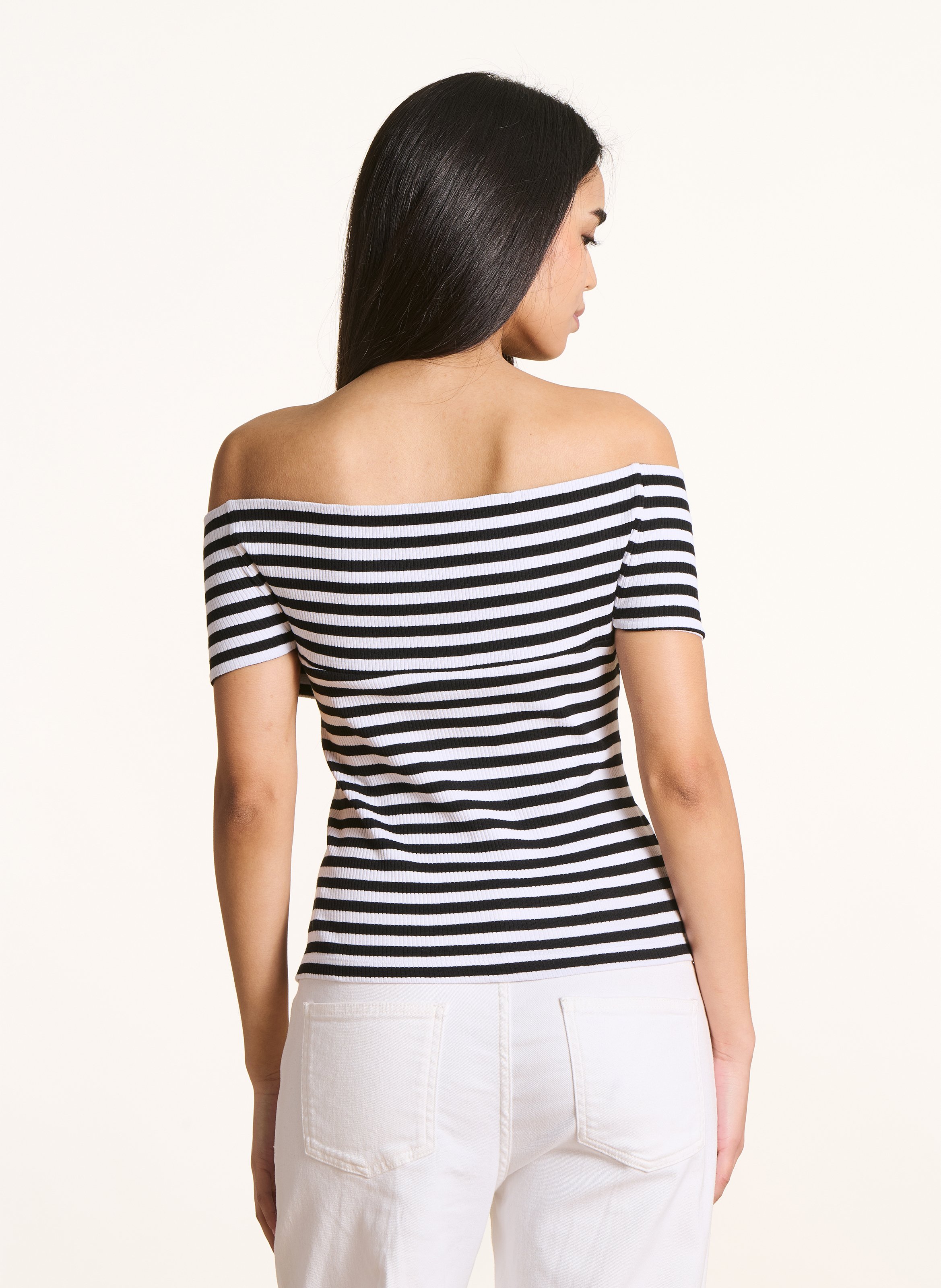 Fitted top in organic cotton LA FEE MARABOUTEE Black