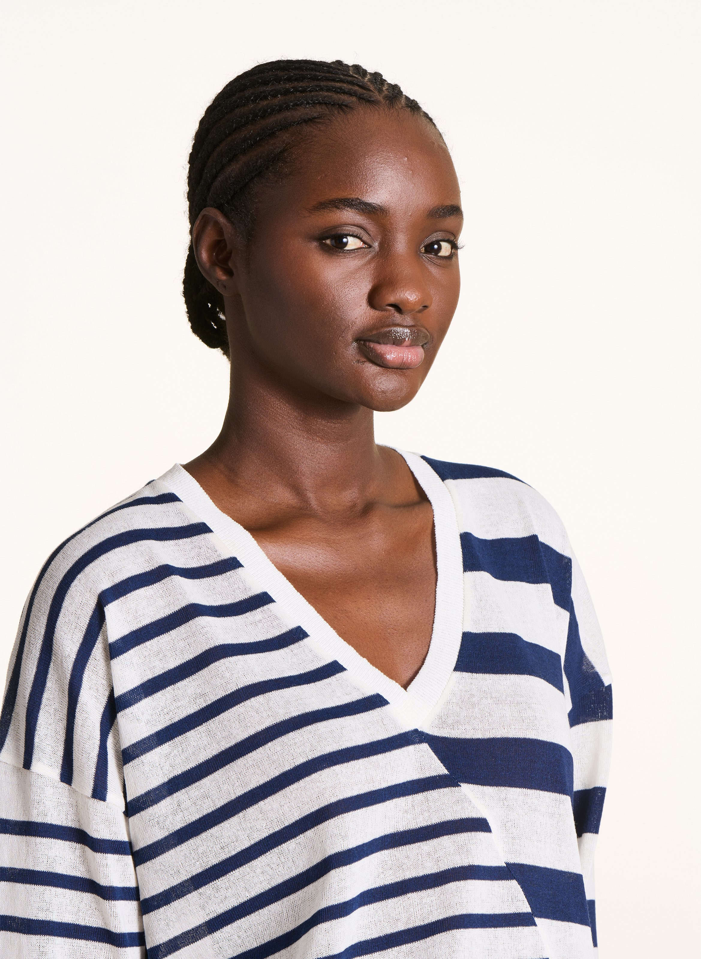 Pull oversize en coton recyclé mélangé LA FEE MARABOUTEE Blue
