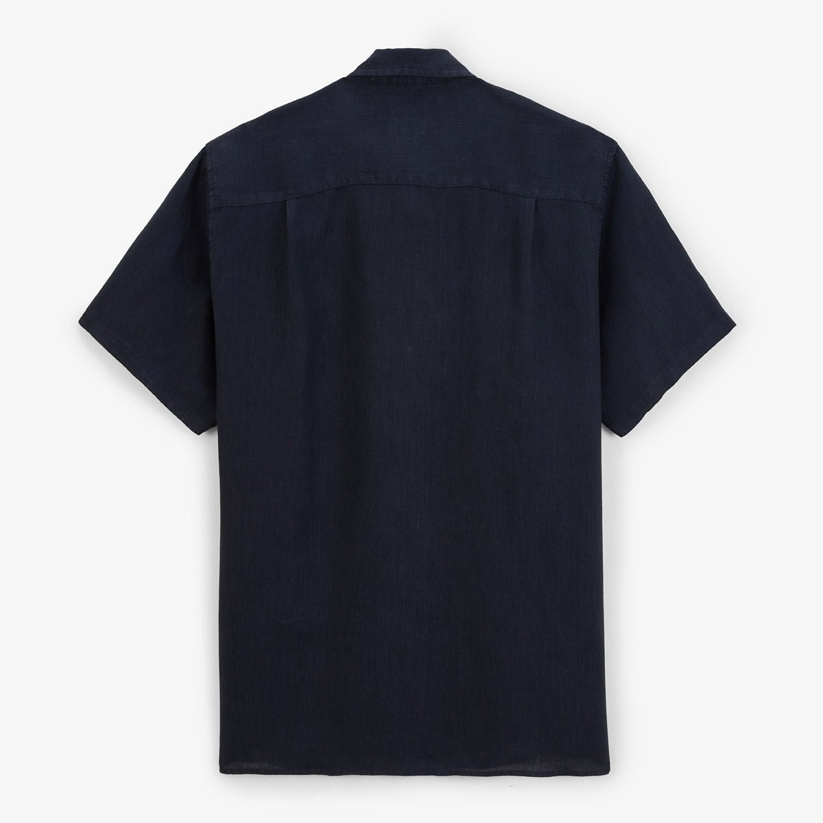 Short-sleeved plain linen shirt SERGE BLANCO Blue