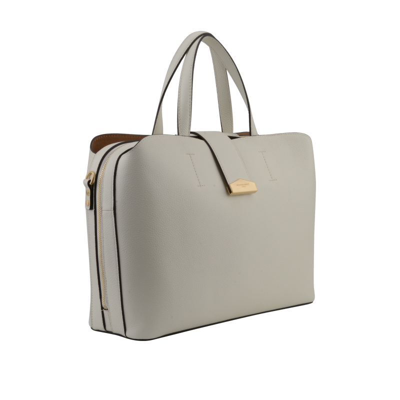 Calfskin leather handbag Beige