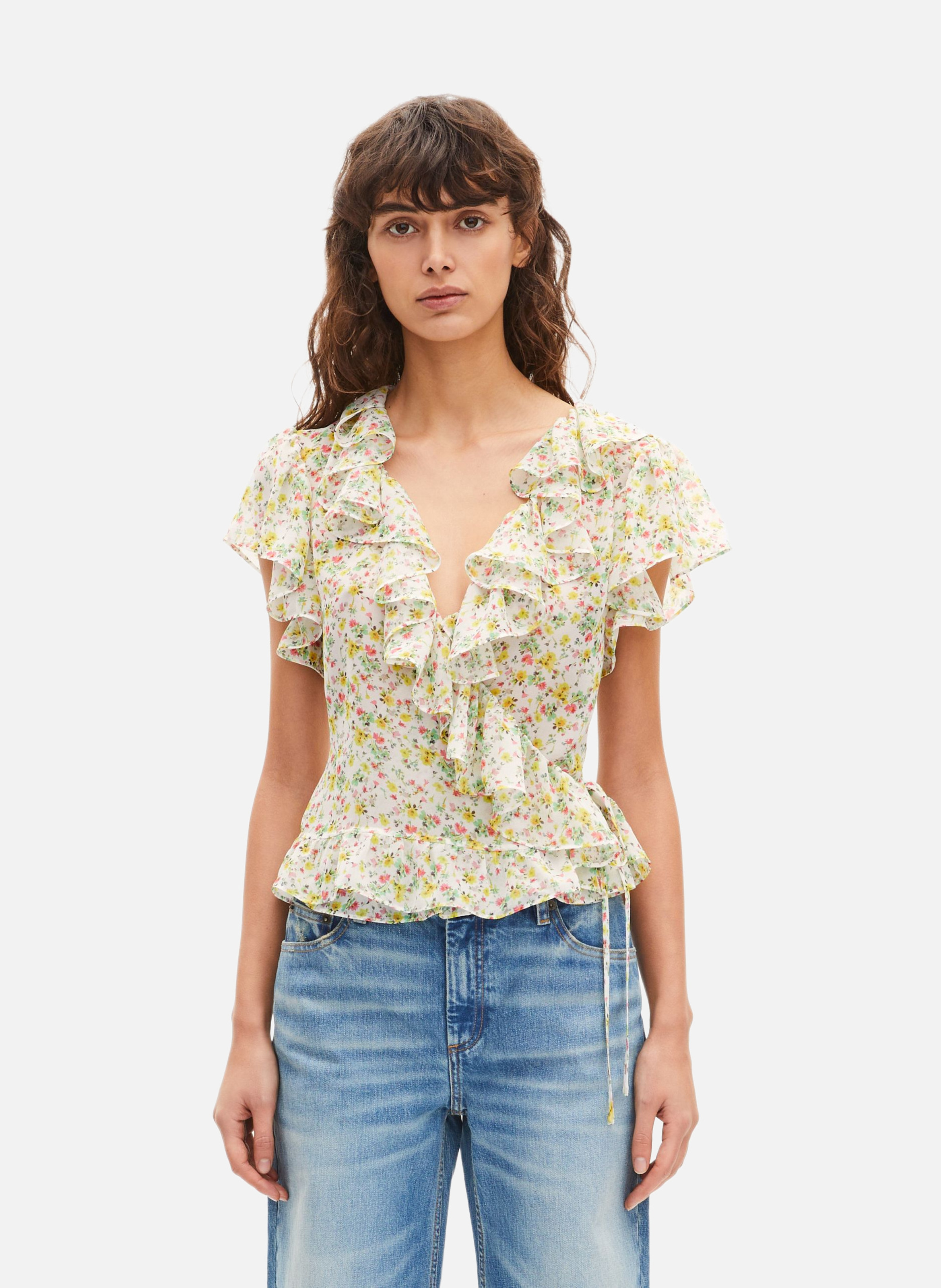 Floral printed ruffled top THE KOOPLES White