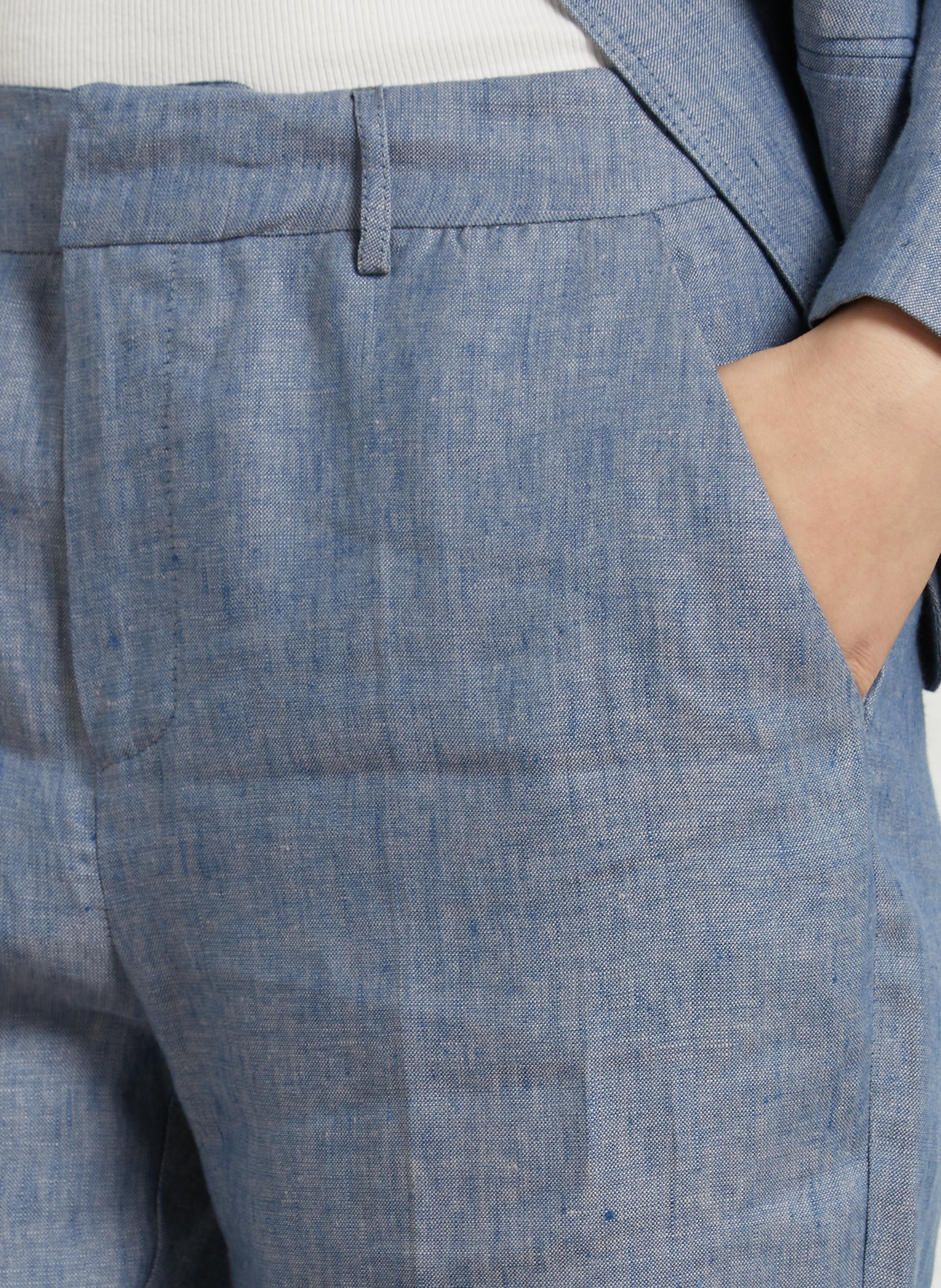 Linen carrot pants SUD EXPRESS Blue