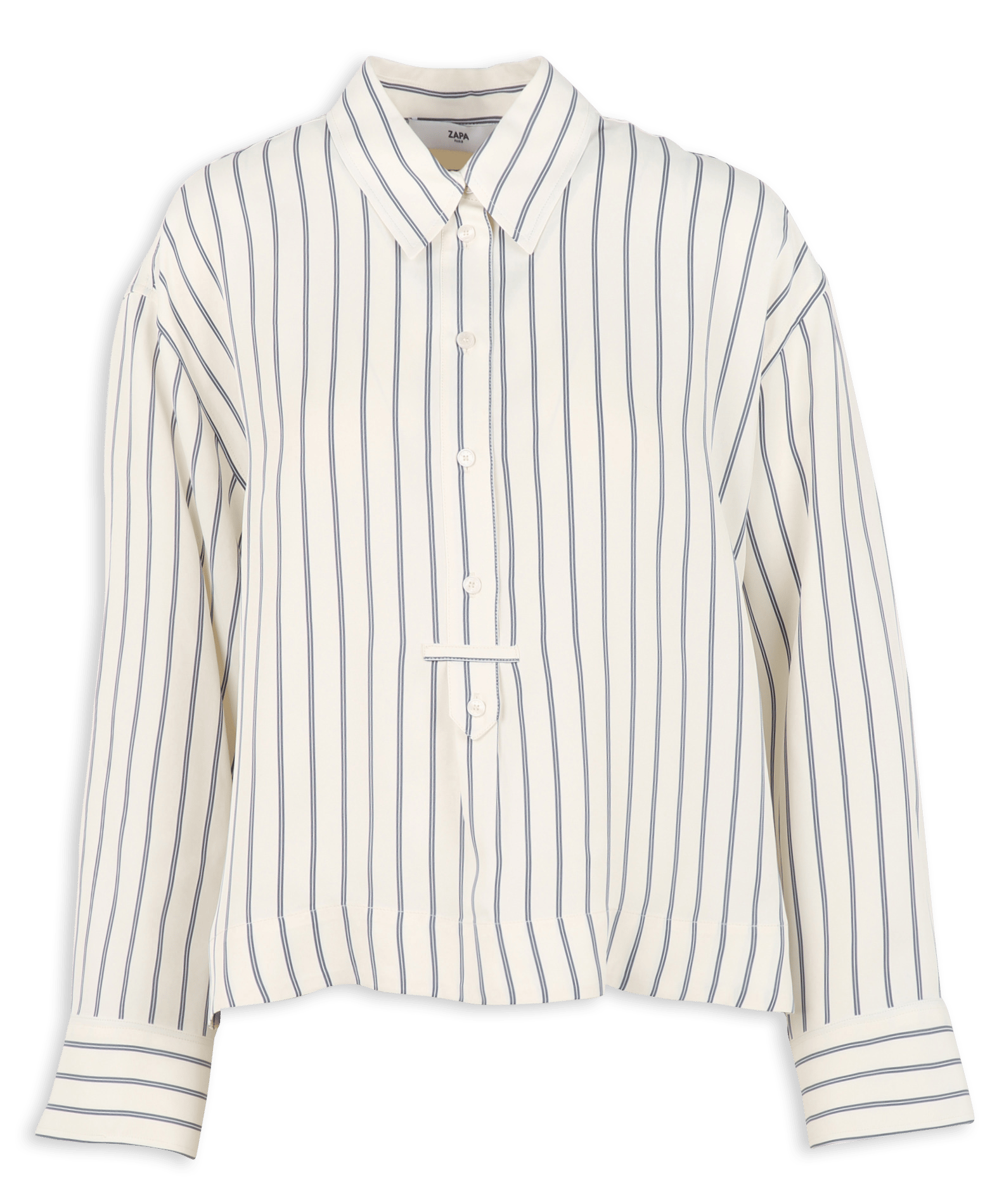Gestreepte blouse met klassieke kraag ZAPA Wit