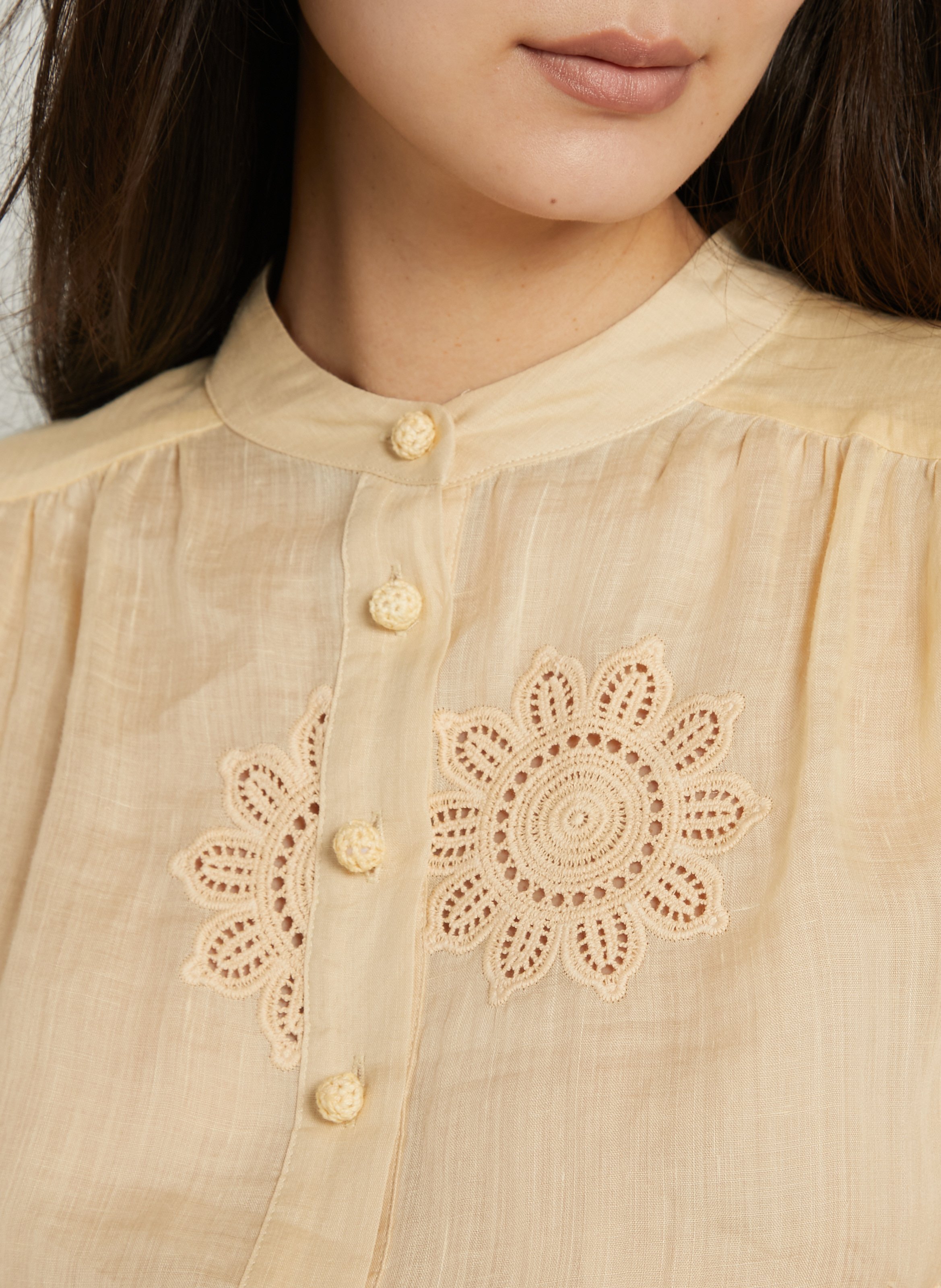 Oversized round neck shirt BERENICE Orange