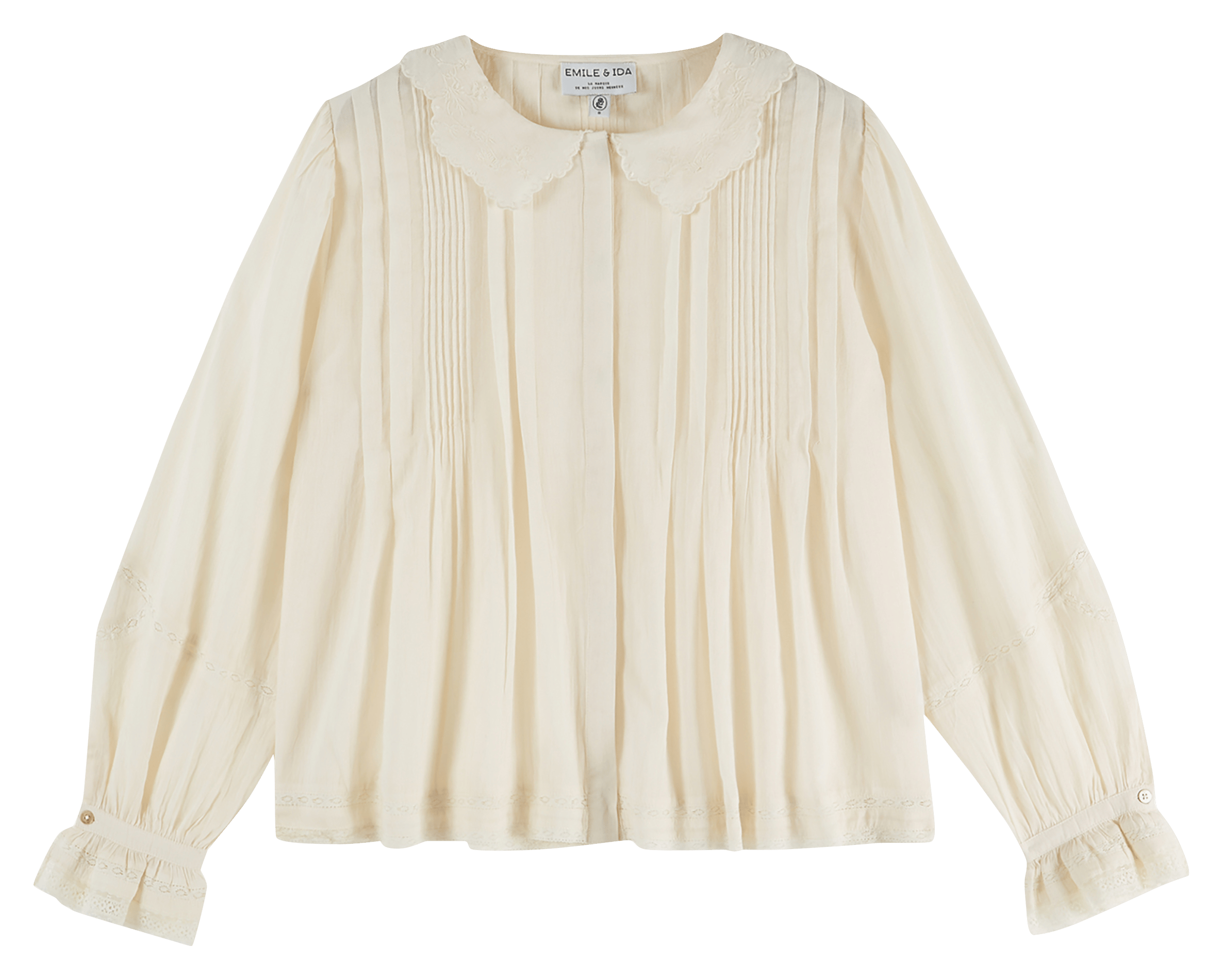 Blouse col classique en coton EMILE ET IDA Beige