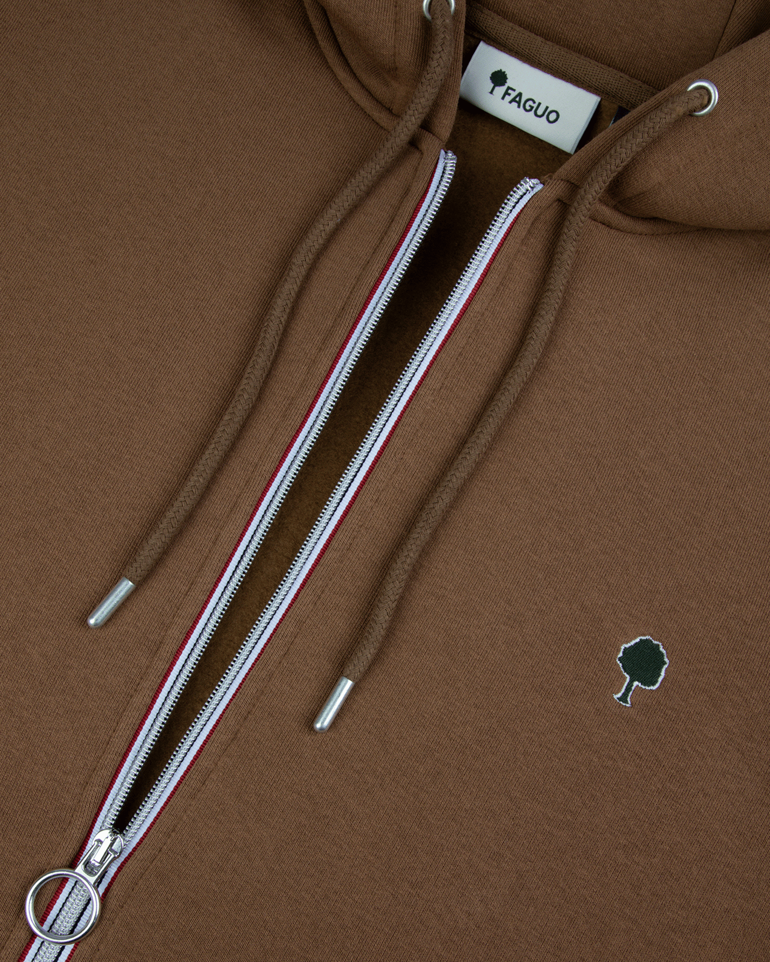 Zipped cotton-blend sweatshirt FAGUO Brown