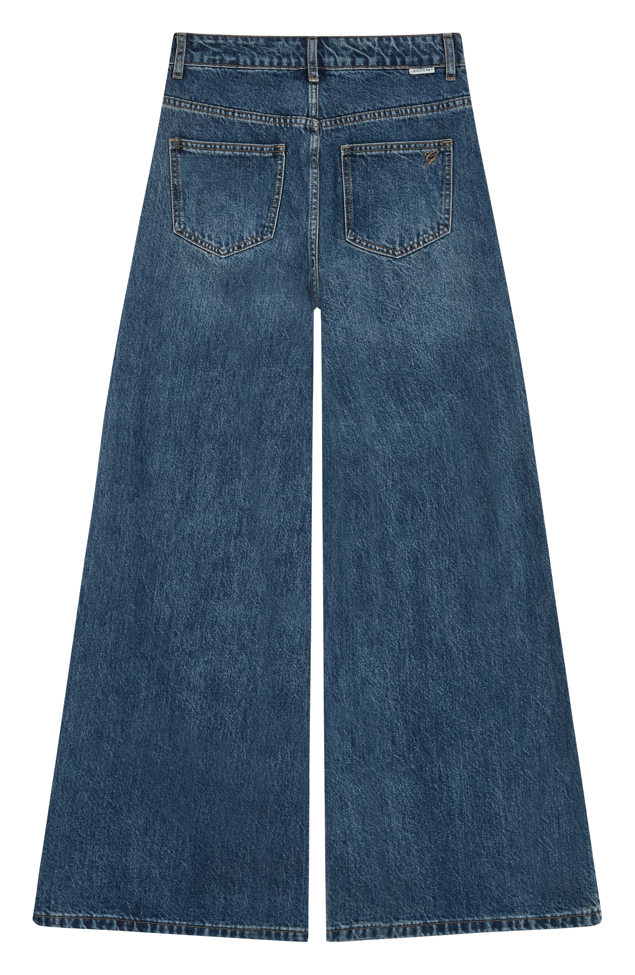Wide-leg cotton jeans GRACE ET MILA Blue
