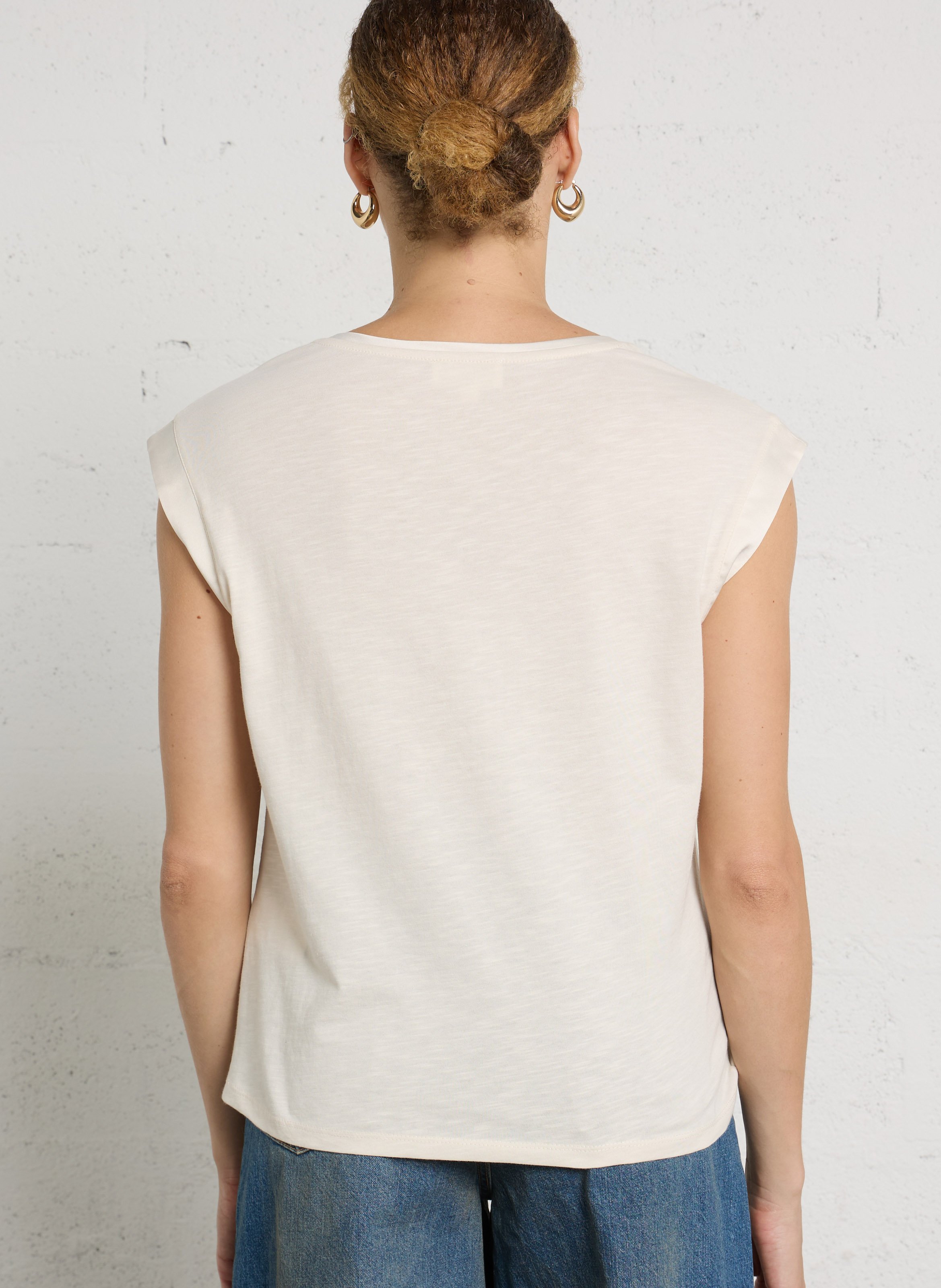 Oversized T-shirt van katoen MAISON 123 Beige