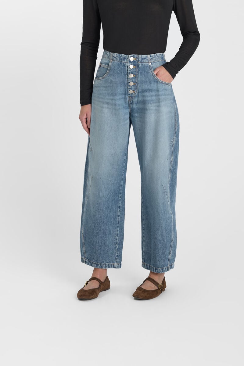 Loose jeans, wide, length 34 LE TEMPS DES CERISES Blue