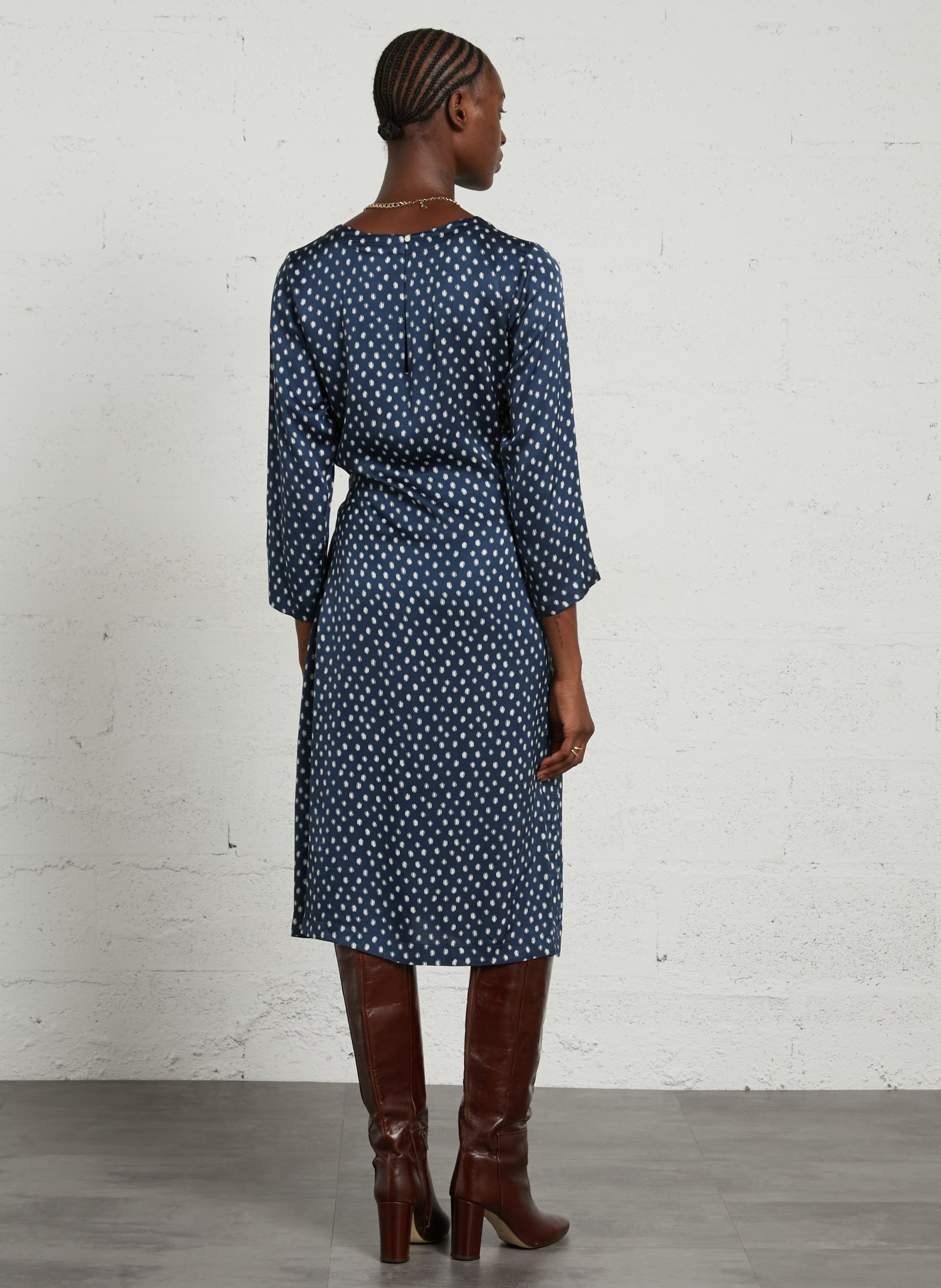 Robe midi imprimée à nouer HARTFORD Multicolore