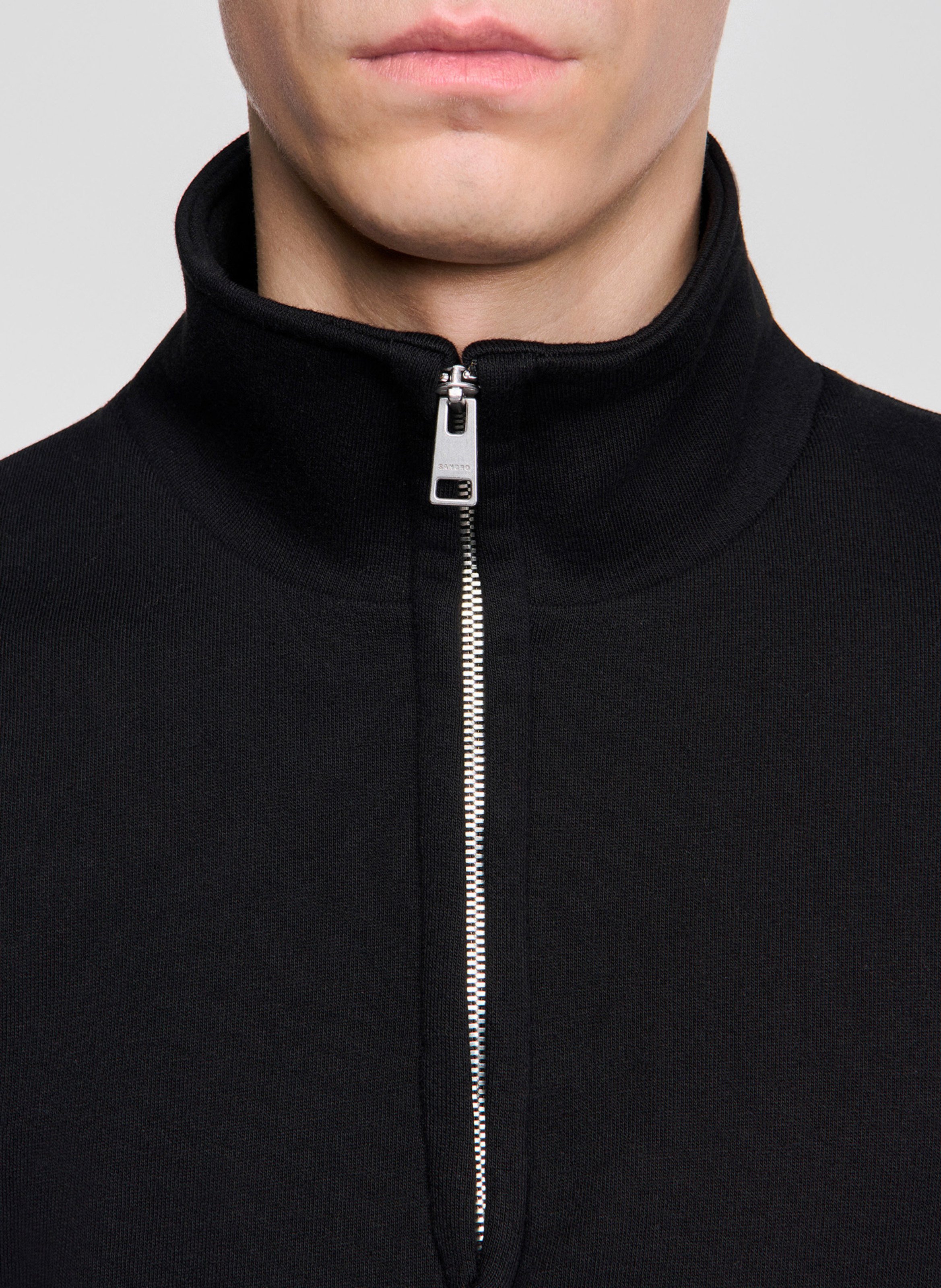 Troyer-Pullover aus Wollmix SANDRO Schwarz