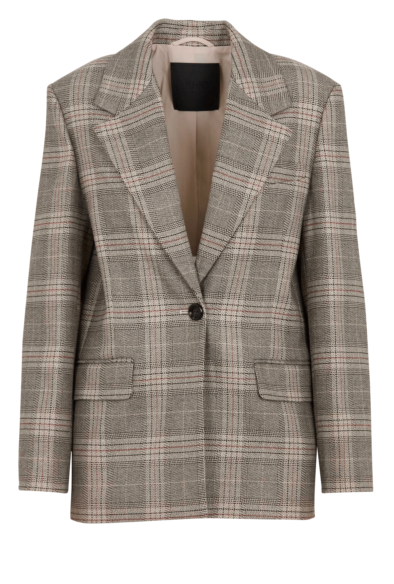 Blazer droit à carreaux avec dentelle LIU JO Gris