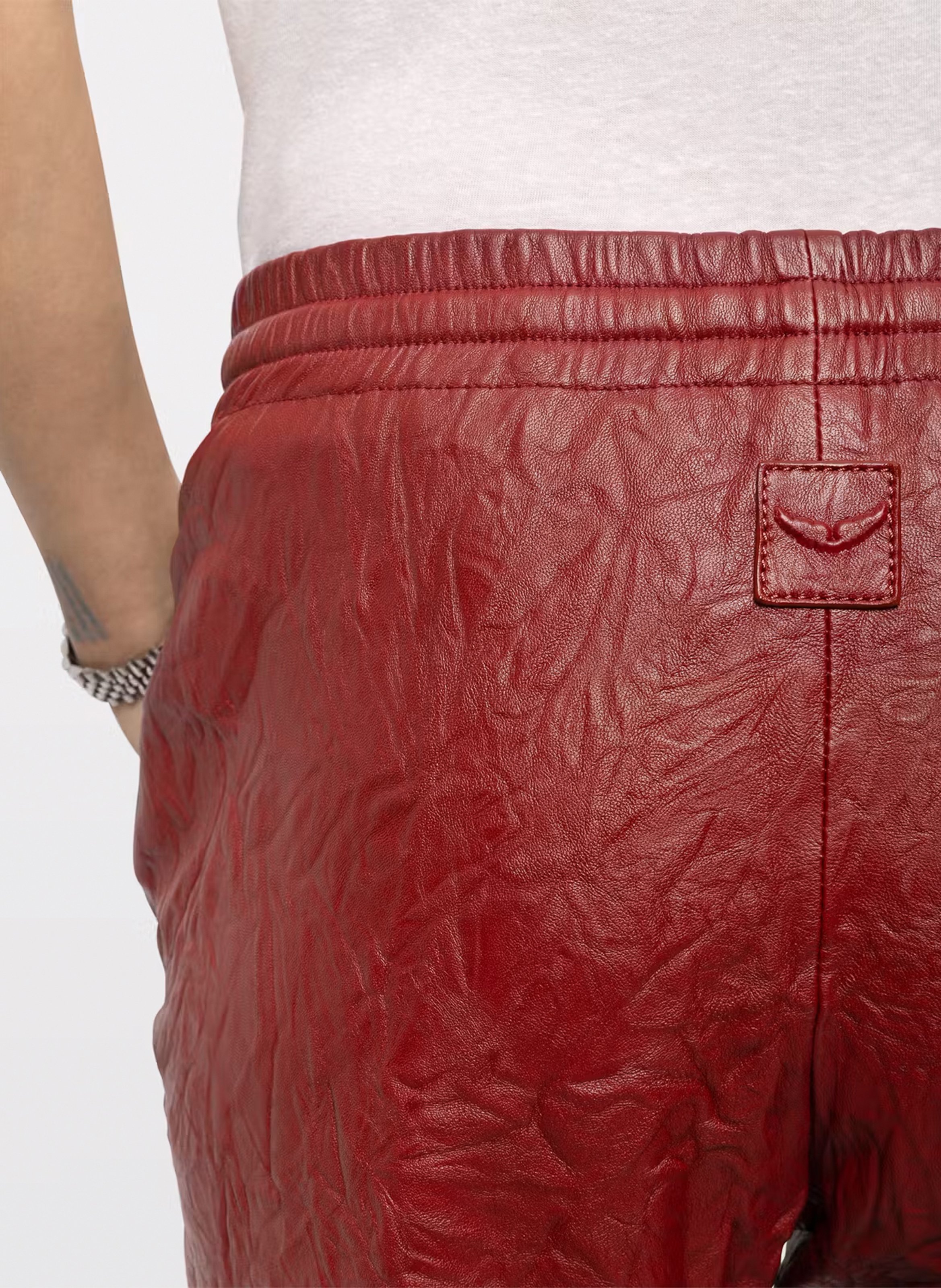 Gerade geschnittene Lederhose ZADIG&VOLTAIRE Rot