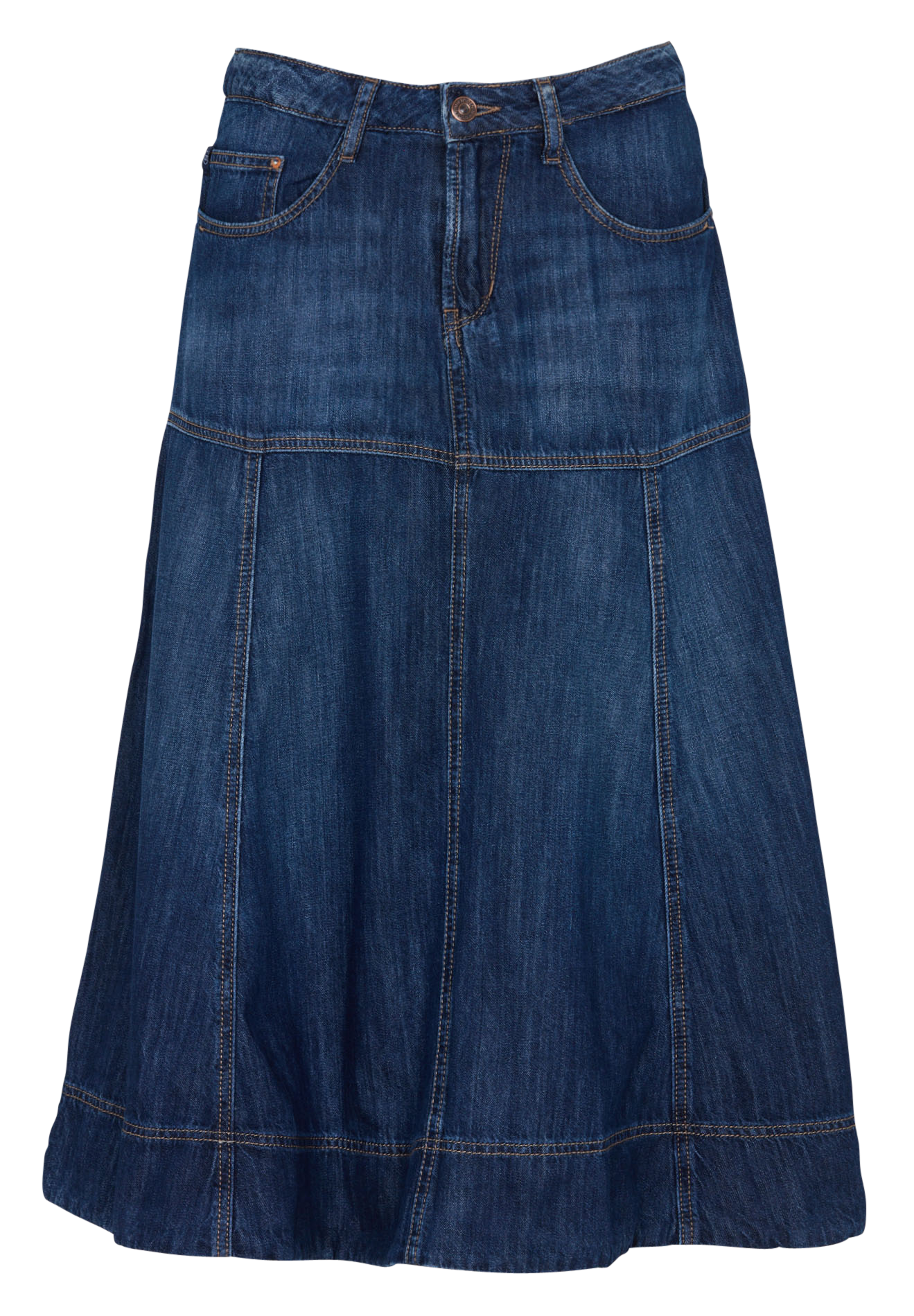 Uitlopende denim rok met skaterstijl. LE TEMPS DES CERISES Blauw