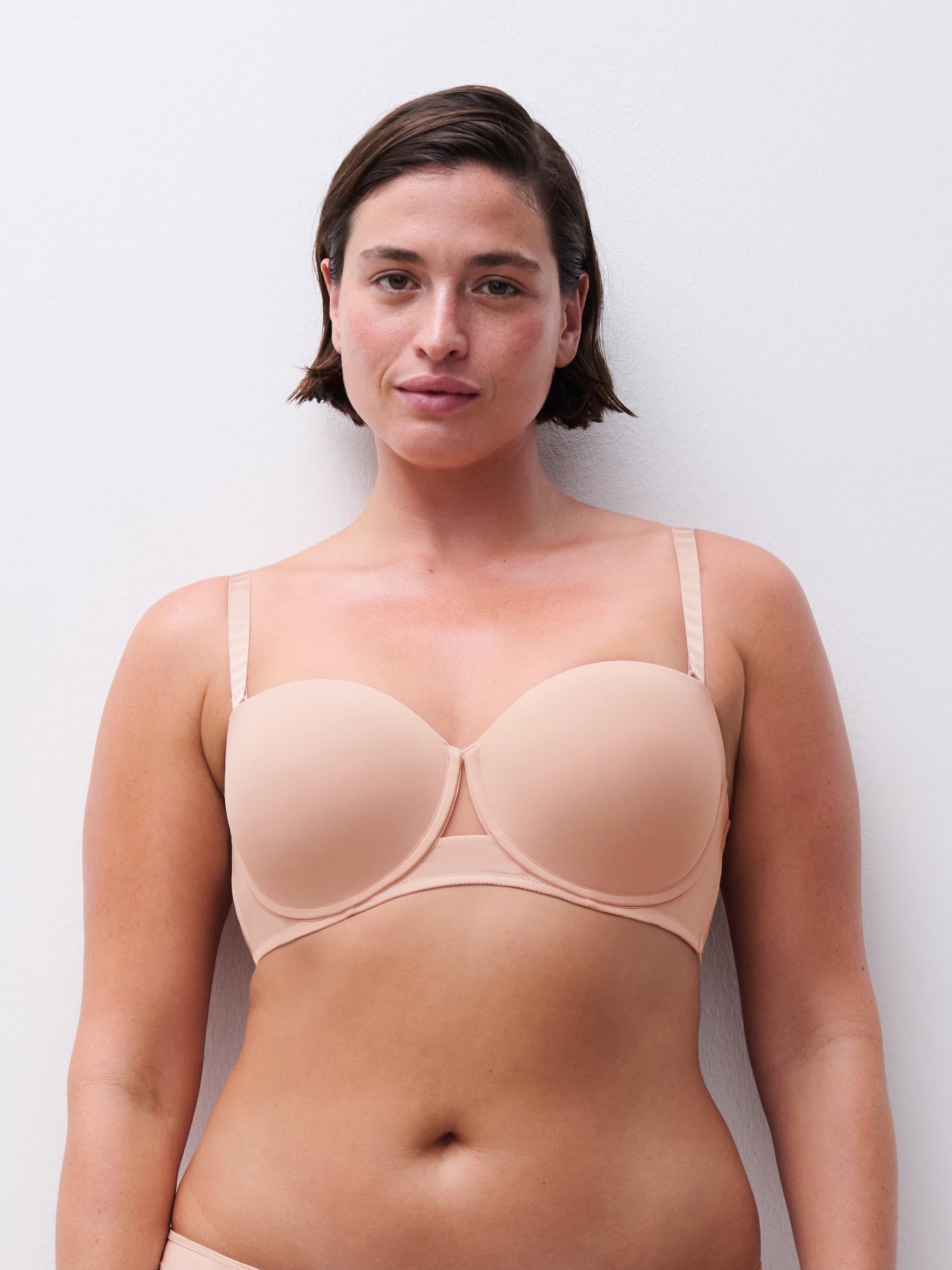 Bandeau bra with cups and removable straps CHANTELLE PULP Pink