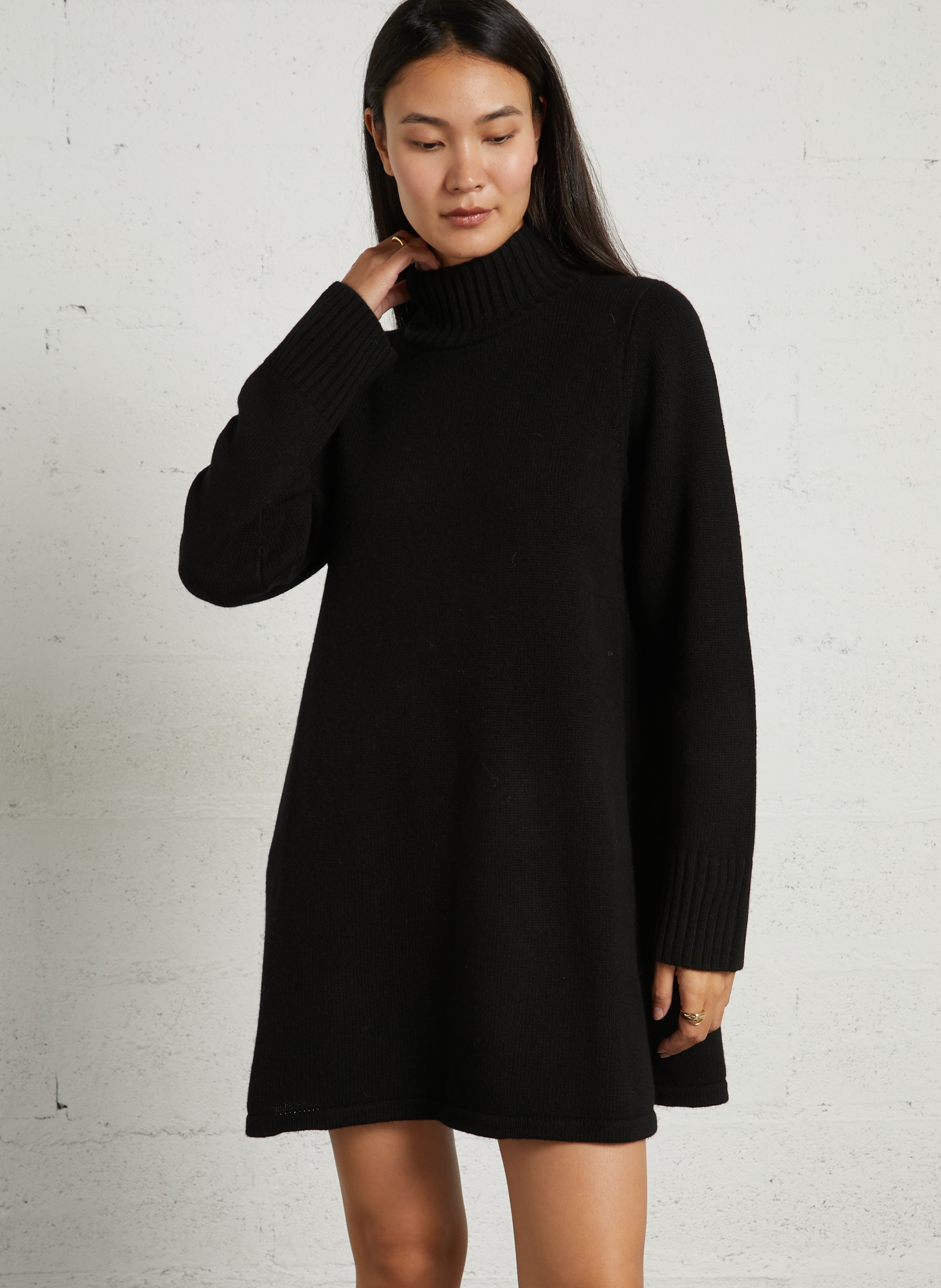 Pulloverkleid aus Wolle mit Stehkragen PETITE MENDIGOTE Schwarz