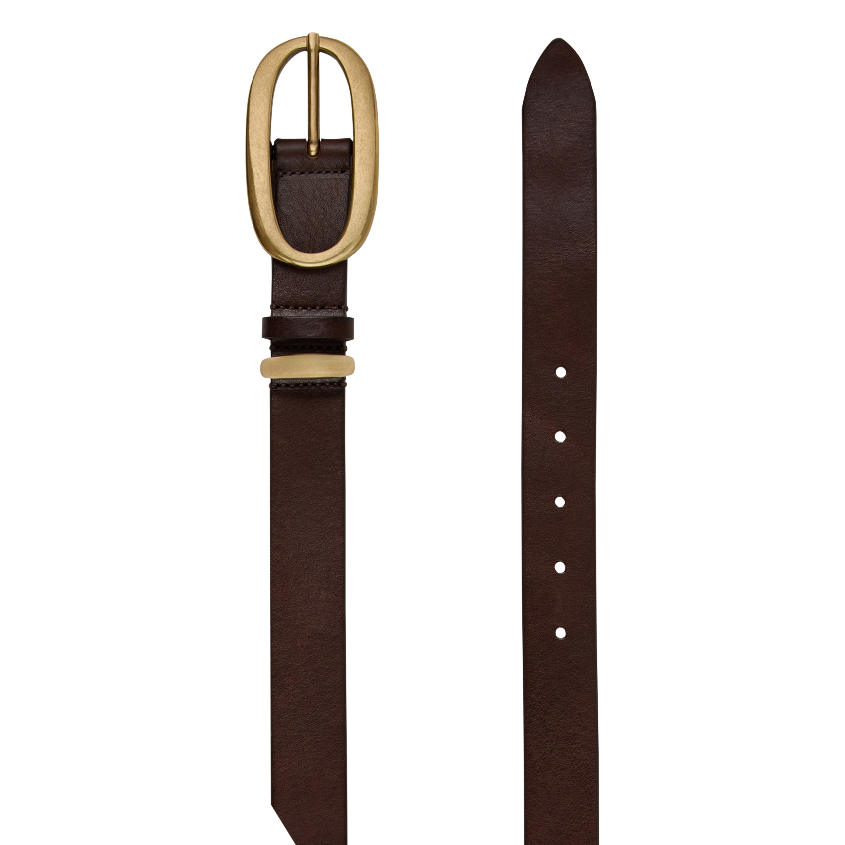 Ceinture à boucle en cuir  BA&SH Marron