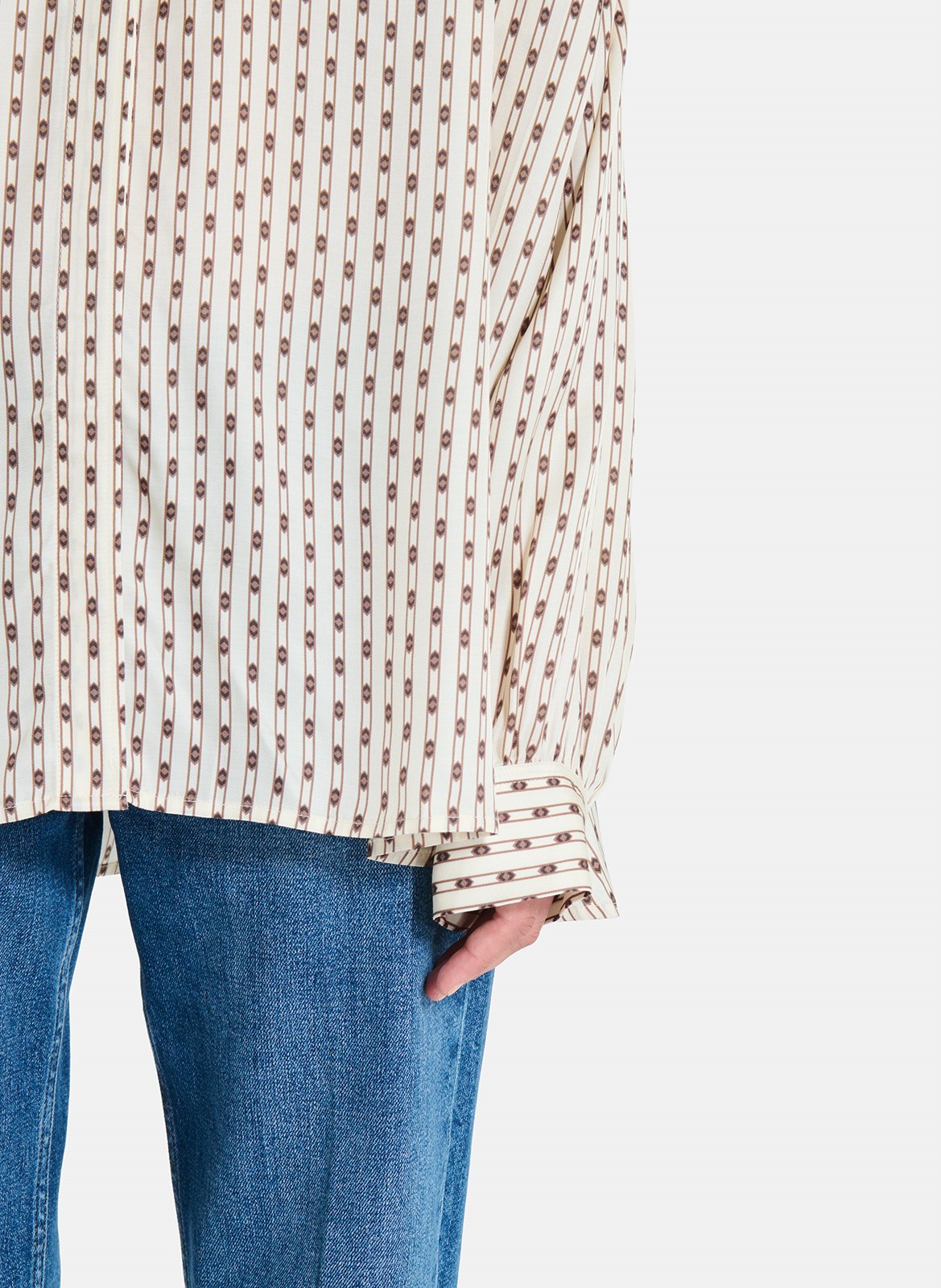 Blouse ample col droit à imprimé ZAPA Bleu