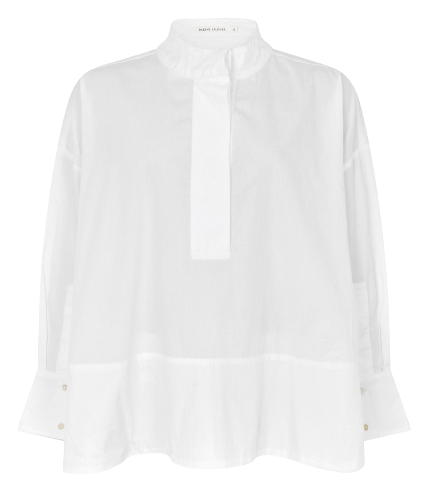 Plain loose-fitting ruffled blouse RABENS SALONER White
